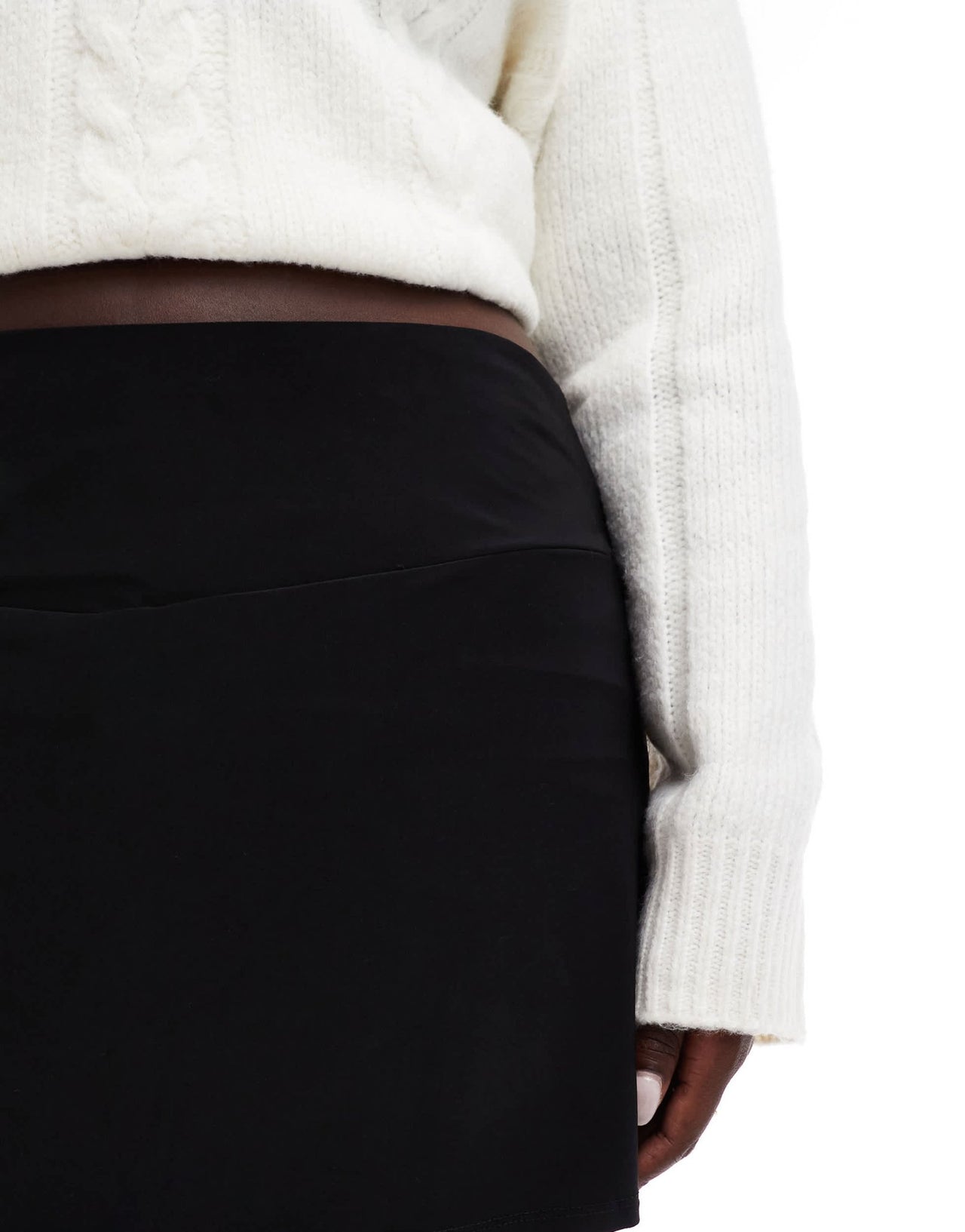 ASOS DESIGN slinky Curve mini skort in black - ASOS Sample Sale