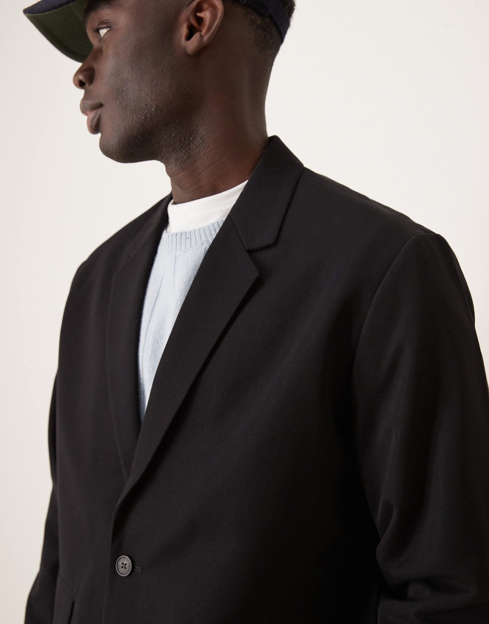 ASOS DESIGN slouchy boxy suit jacket in black twill - ASOS Sample Sale