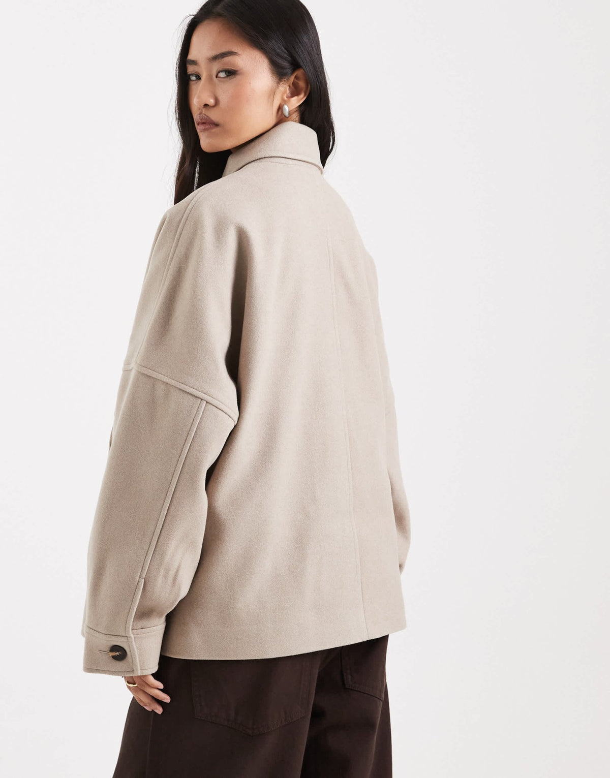 ASOS DESIGN slouchy formal harrington jacket in oatmeal - ASOS Sample Sale