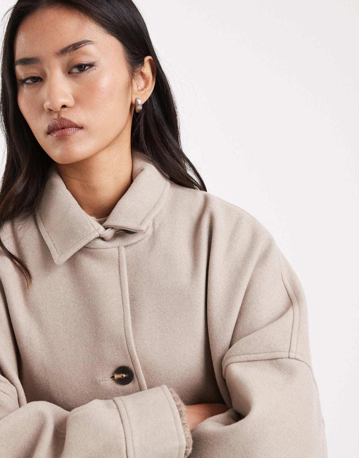 ASOS DESIGN slouchy formal harrington jacket in oatmeal - ASOS Sample Sale