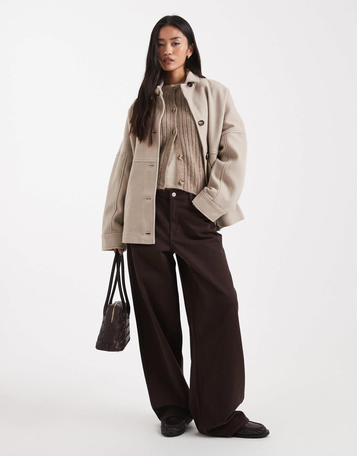 ASOS DESIGN slouchy formal harrington jacket in oatmeal - ASOS Sample Sale