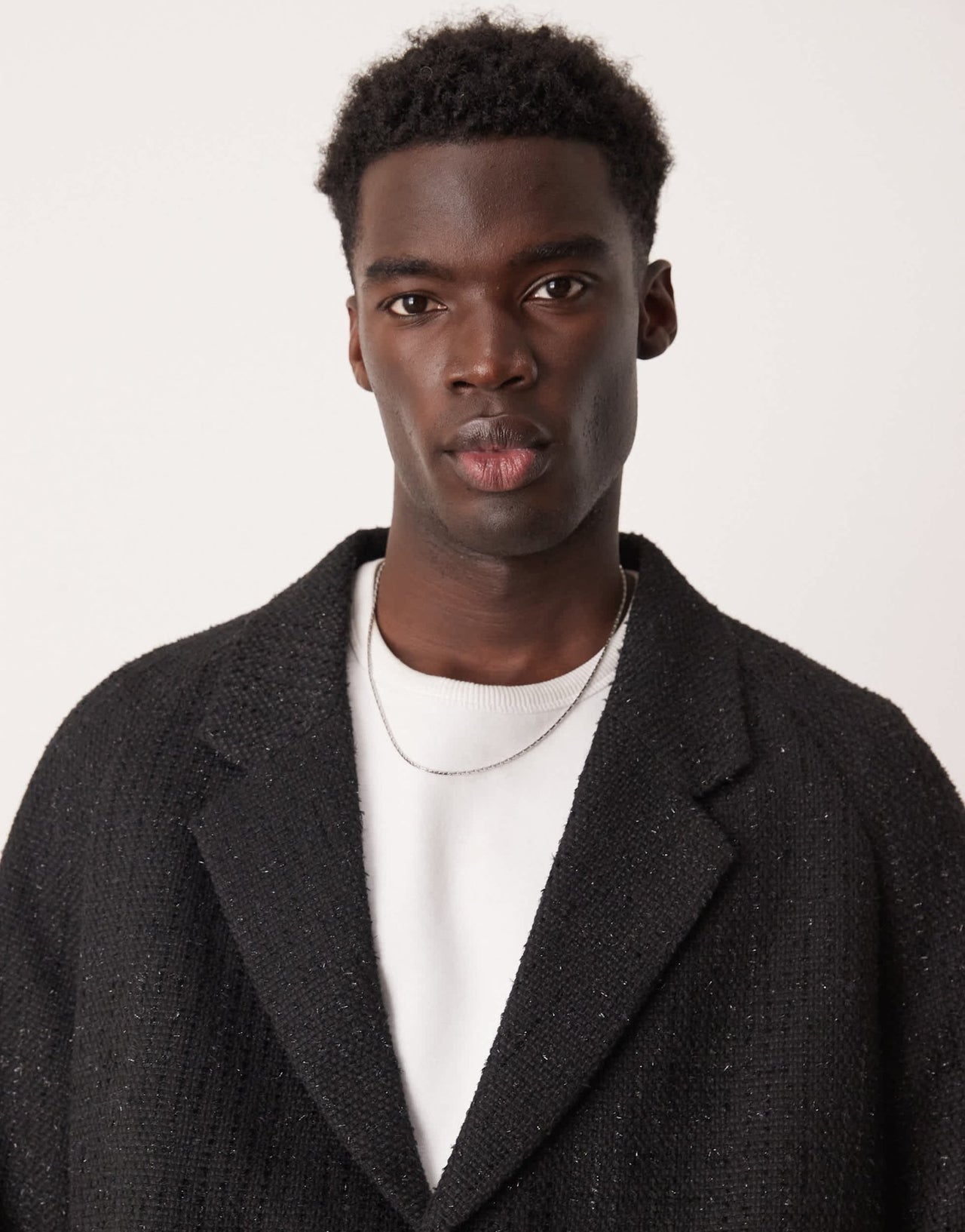 ASOS DESIGN slouchy oversized blazer in black boucle fabric - ASOS Sample Sale