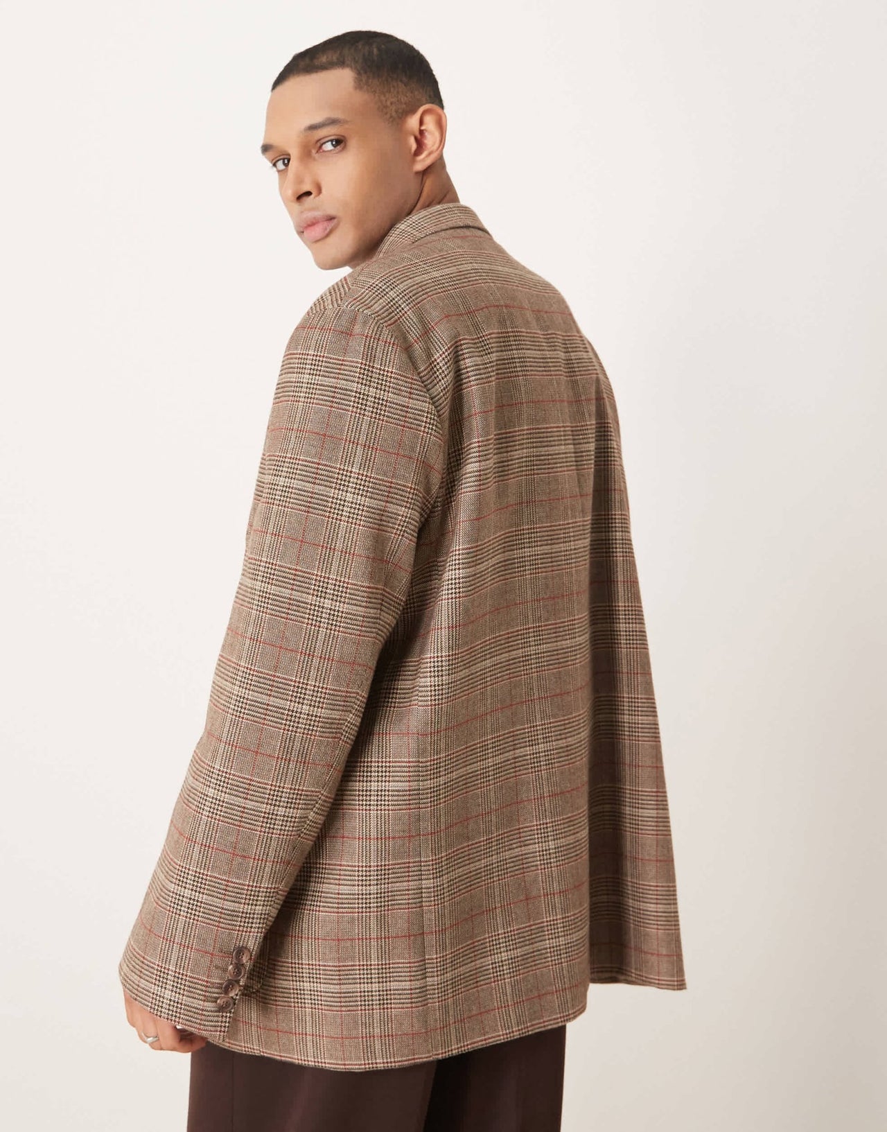 ASOS DESIGN slouchy oversized blazer in brown check - ASOS Sample Sale