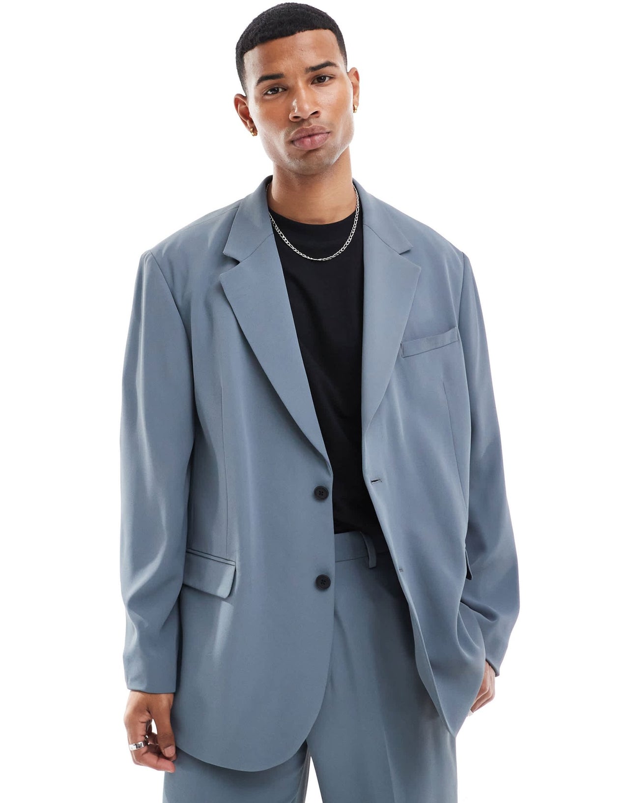 ASOS DESIGN slouchy oversized suit jacket in blue - ASOS Sample Sale