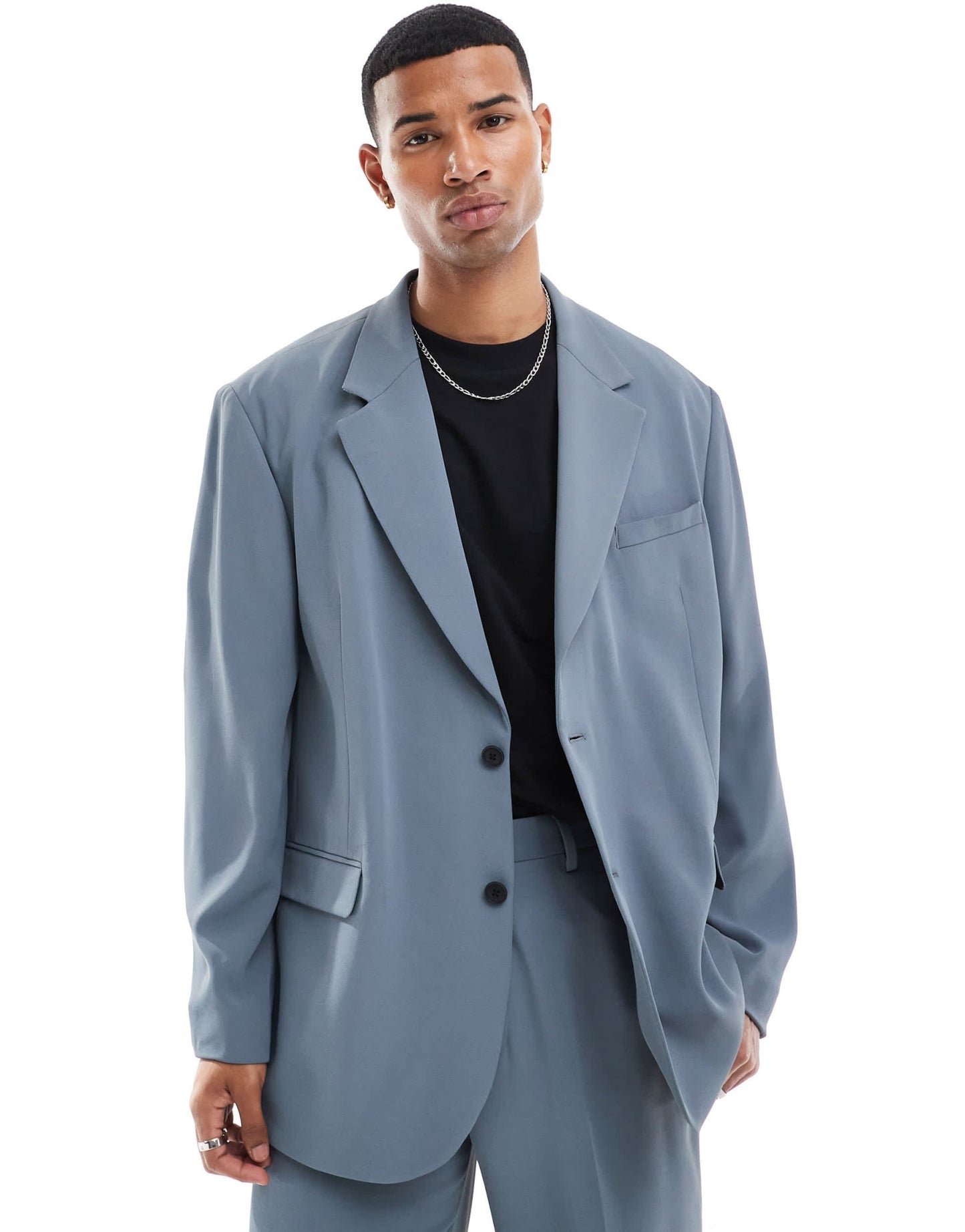 ASOS DESIGN slouchy oversized suit jacket in blue - ASOS Sample Sale