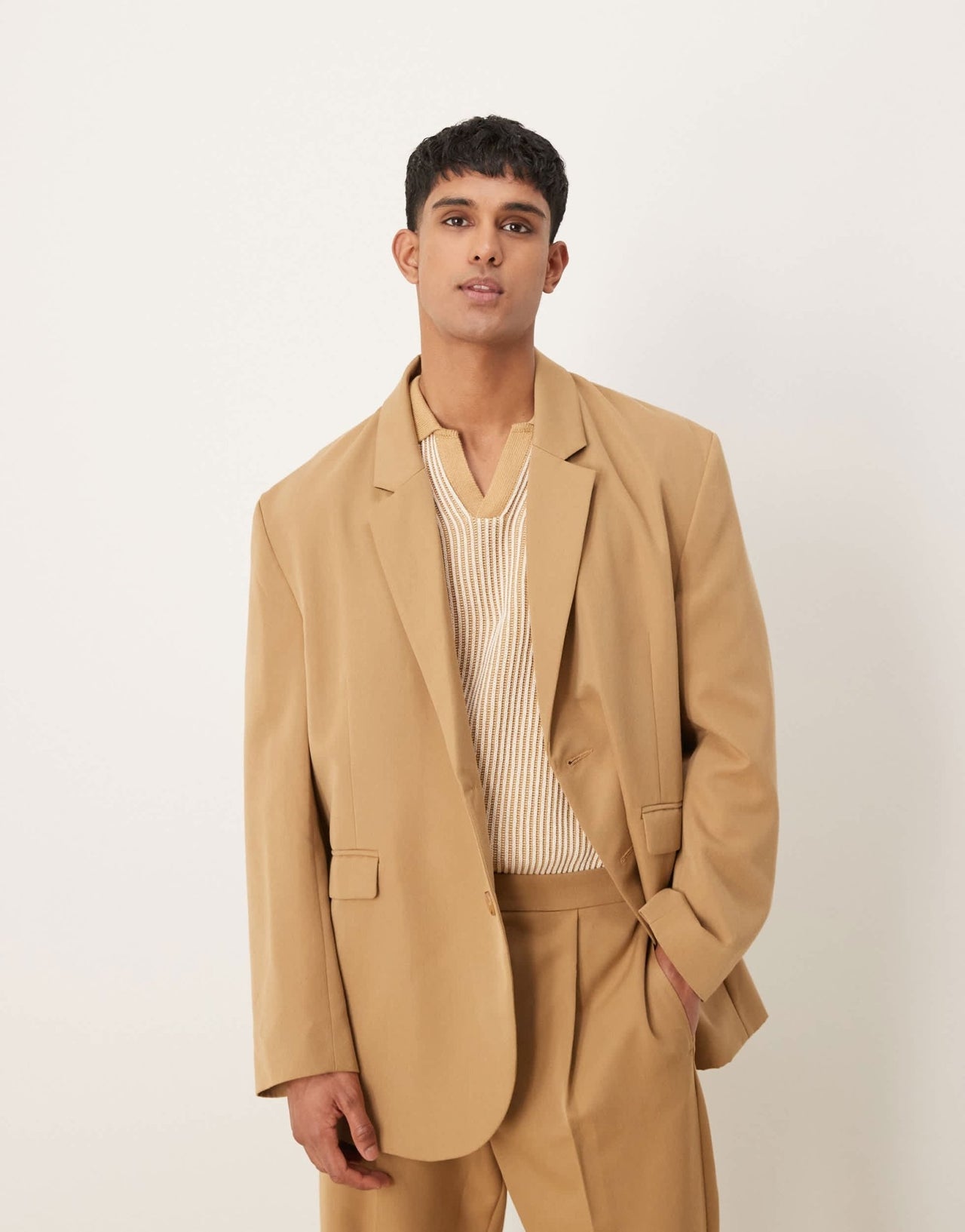 ASOS DESIGN slouchy oversized suit jacket in camel - ASOS Sample Sale