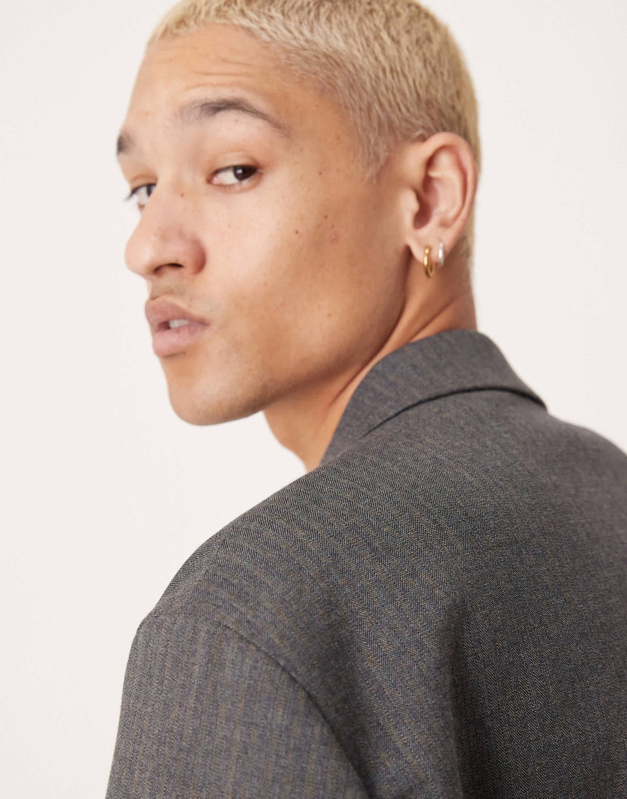 ASOS DESIGN slouchy oversized suit jacket in charcoal mini herringbone - ASOS Sample Sale