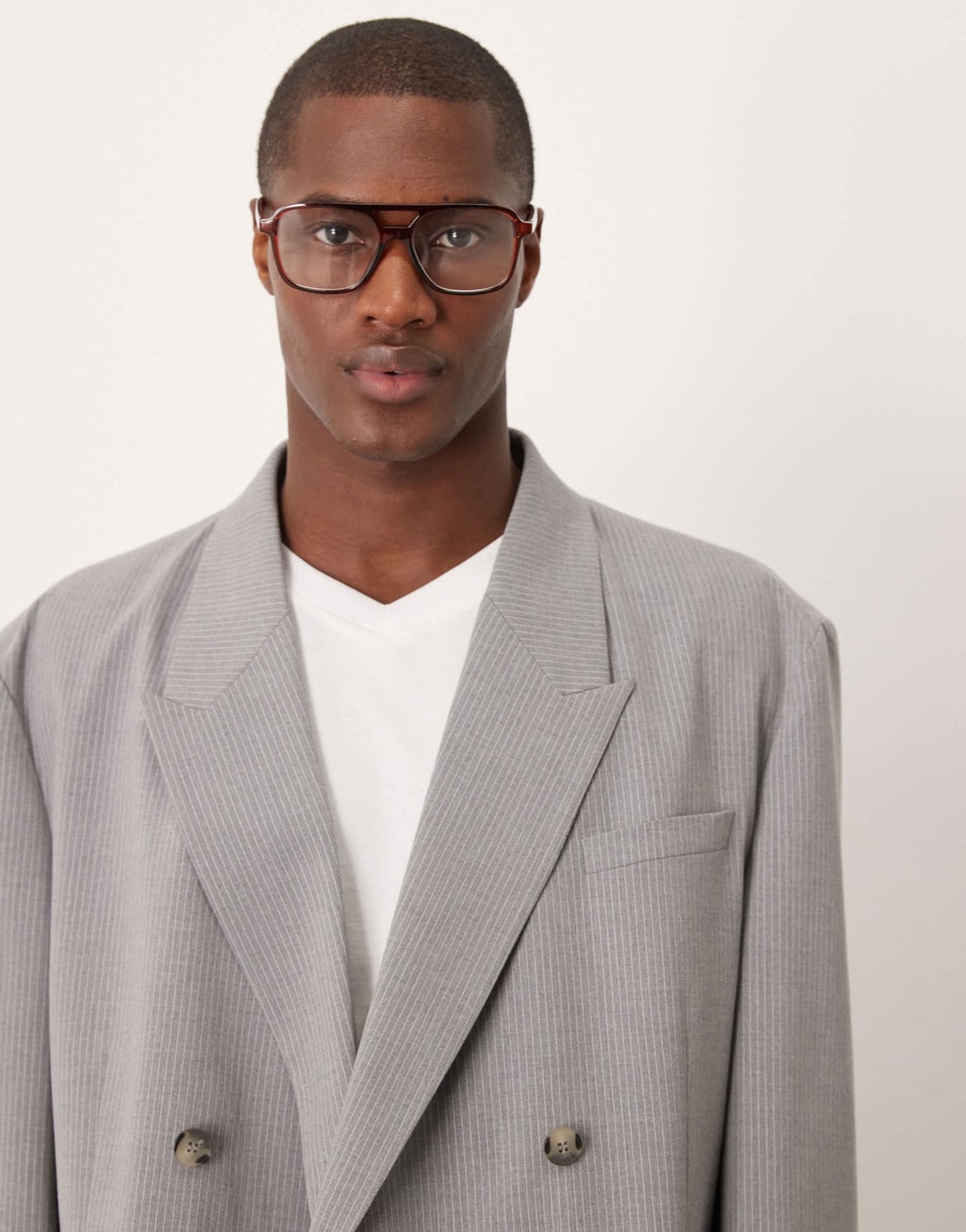 ASOS DESIGN slouchy oversized suit jacket in grey pinstripe - ASOS Sample Sale