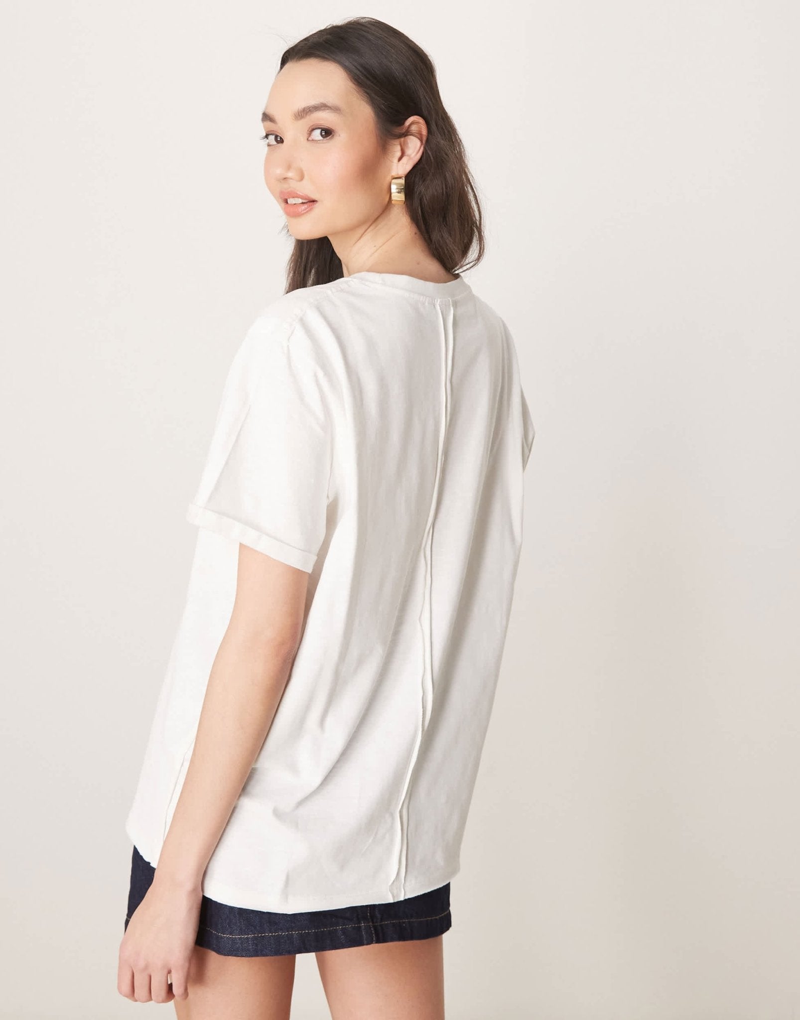 ASOS DESIGN slouchy raw edge regular fit washed t-shirt in cream - ASOS Sample Sale