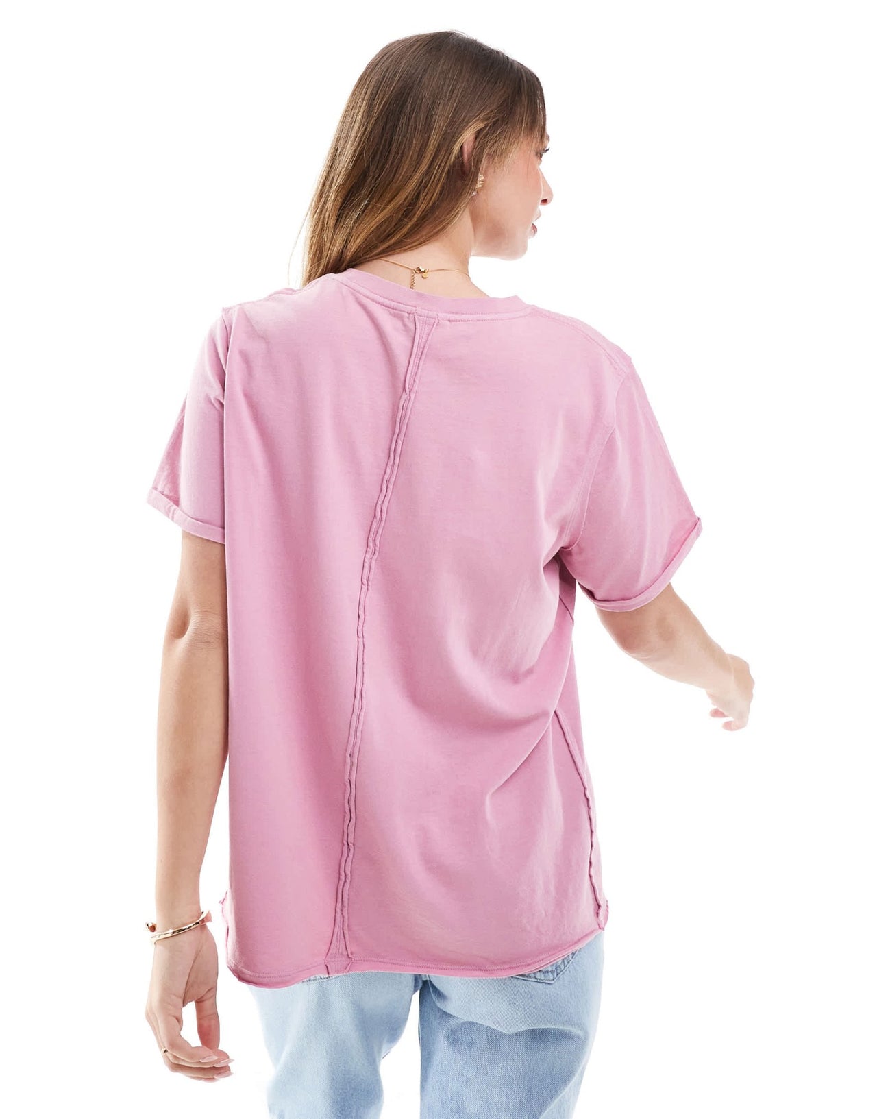 ASOS DESIGN slouchy raw edge regular fit washed t-shirt in washed plum - ASOS Sample Sale