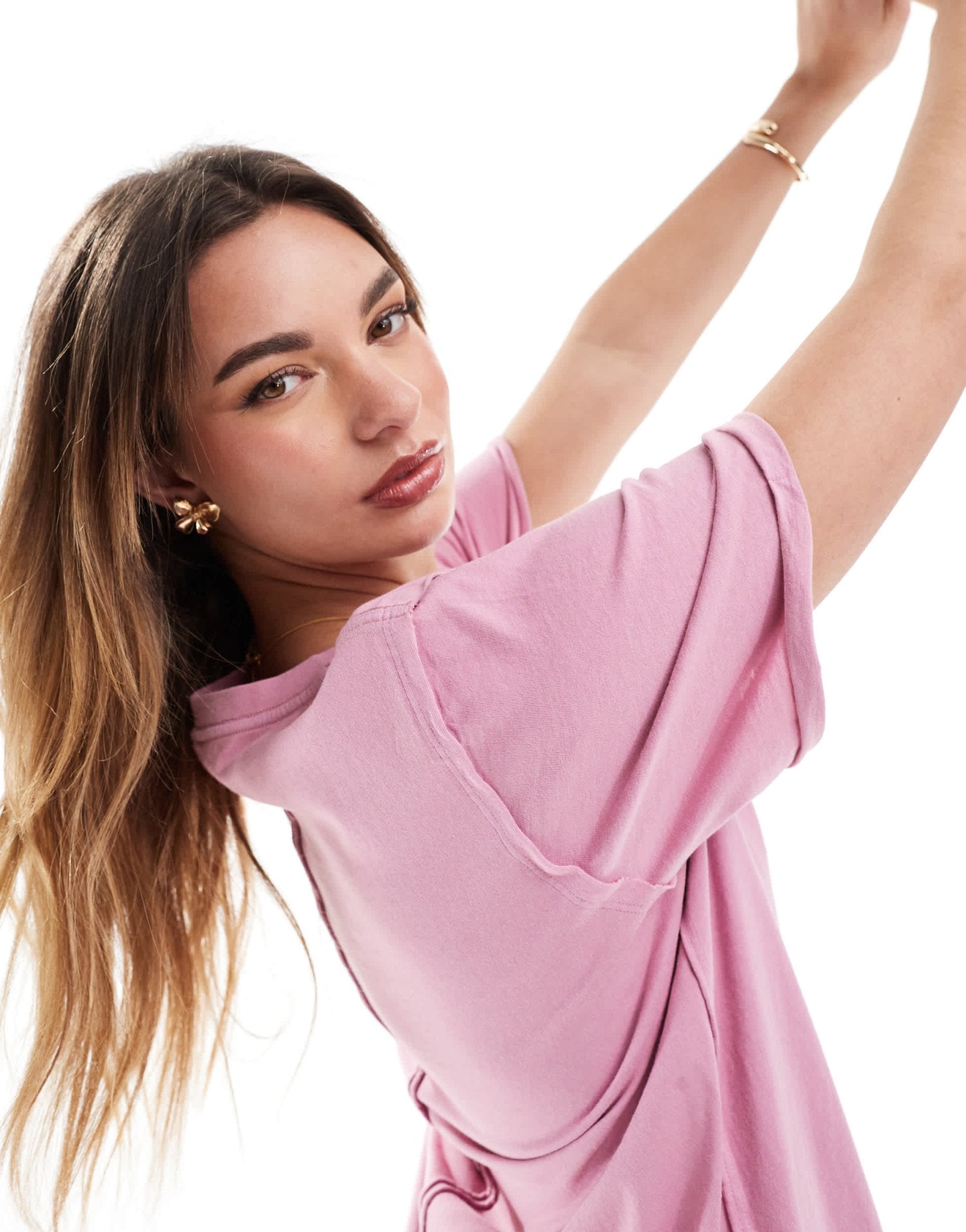 ASOS DESIGN slouchy raw edge regular fit washed t-shirt in washed plum - ASOS Sample Sale
