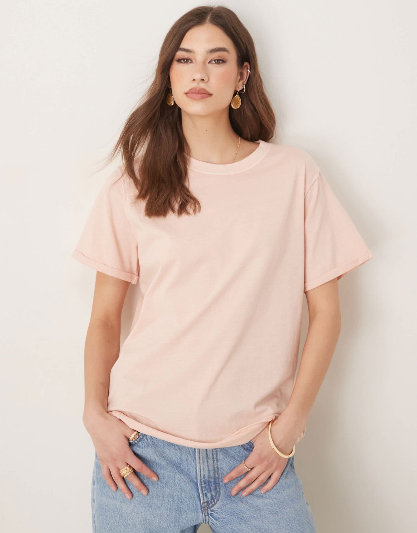 ASOS DESIGN slouchy raw edge regular fit washed t-shirt in washed rose - ASOS Sample Sale