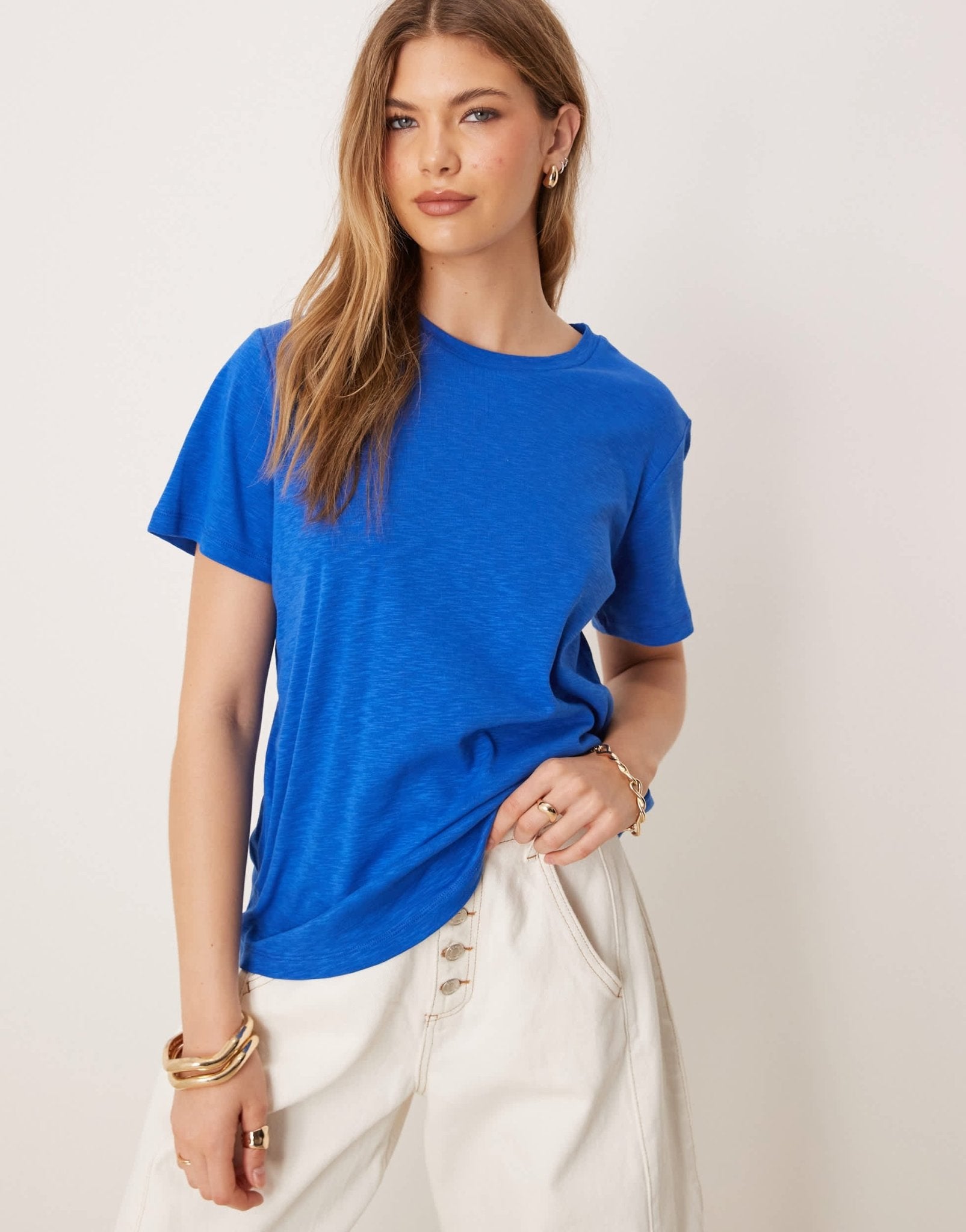 ASOS DESIGN slubby regular fit t-shirt in navy - ASOS Sample Sale