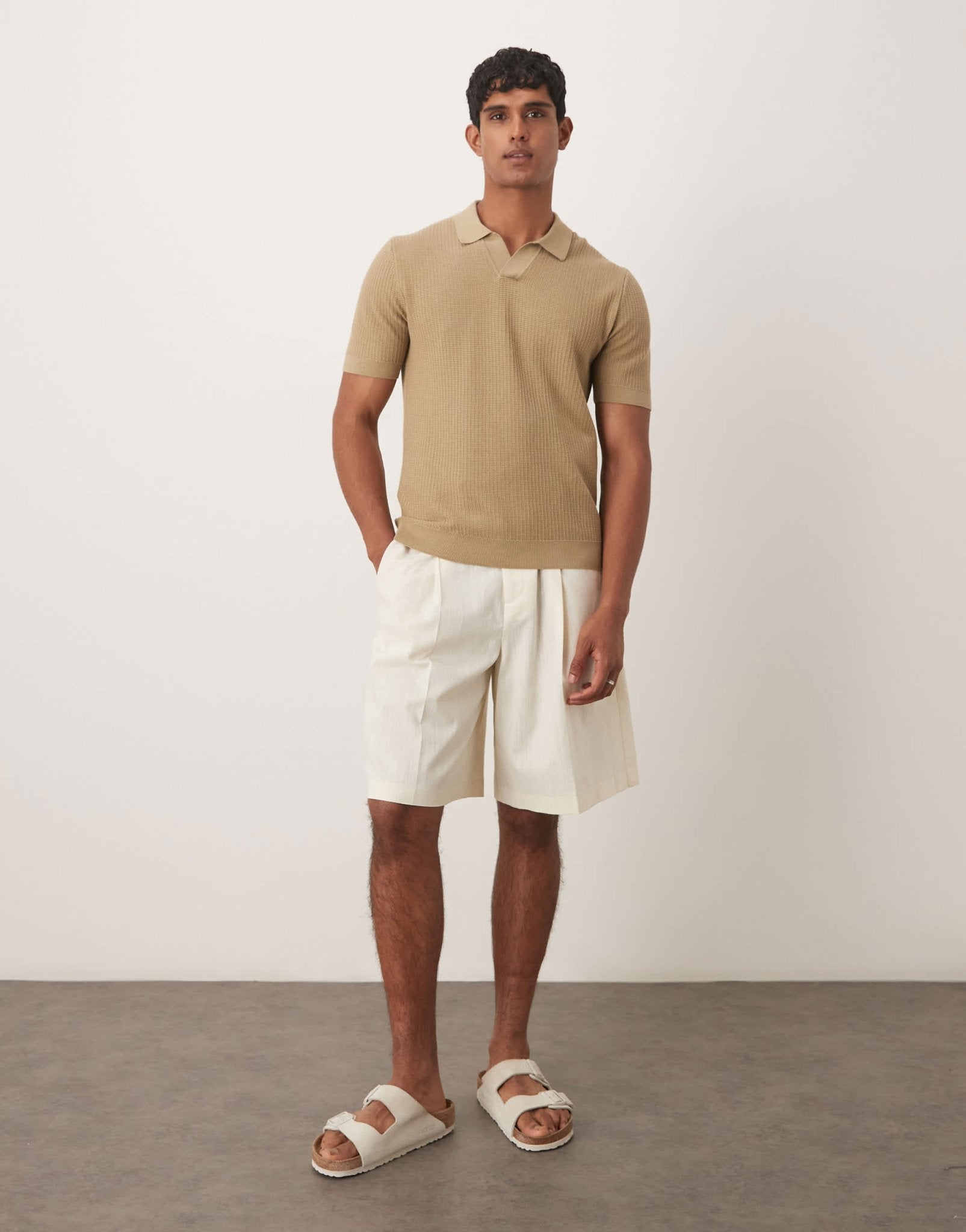ASOS DESIGN smart bermuda shorts in buttermilk texture - ASOS Sample Sale
