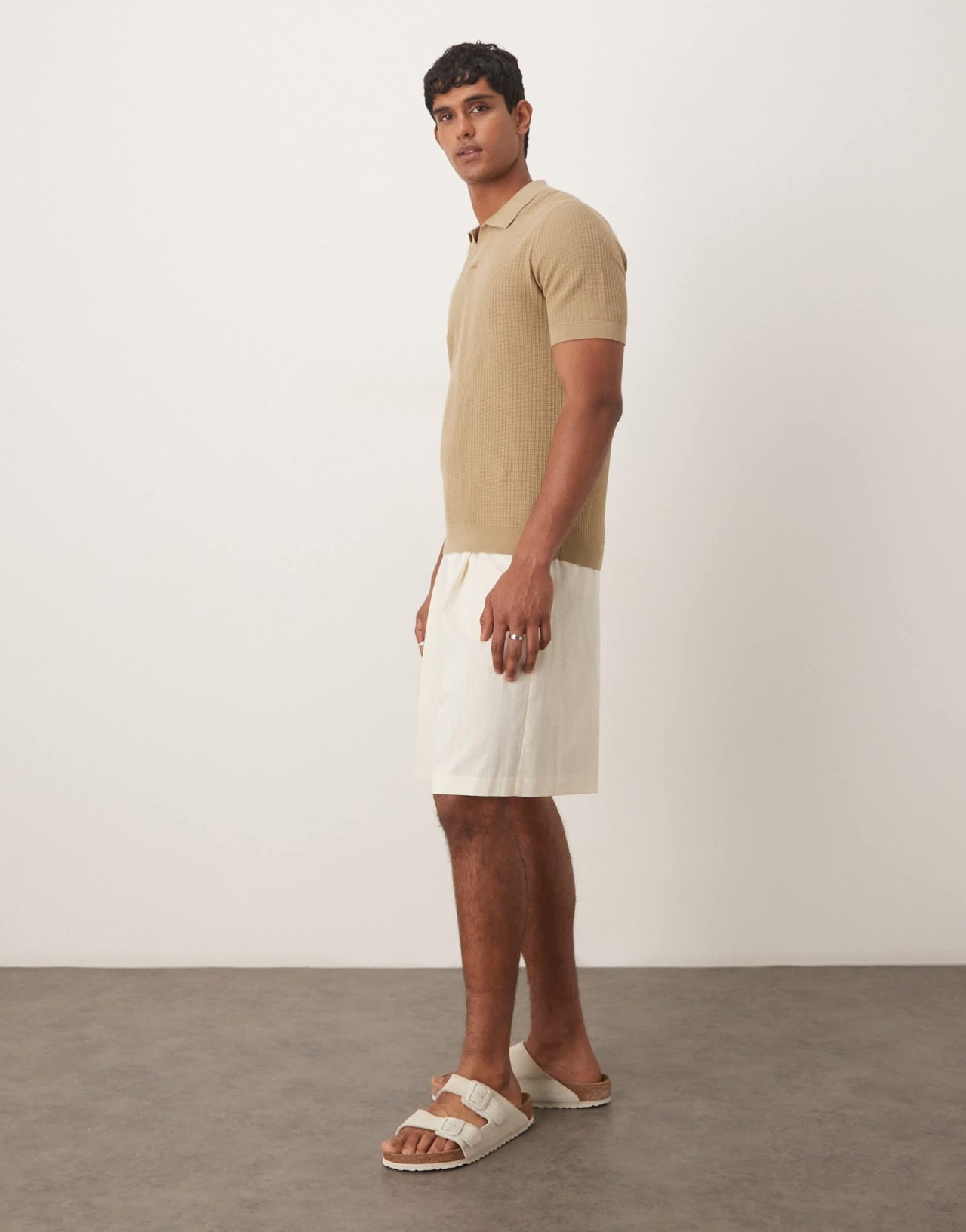 ASOS DESIGN smart bermuda shorts in buttermilk texture - ASOS Sample Sale