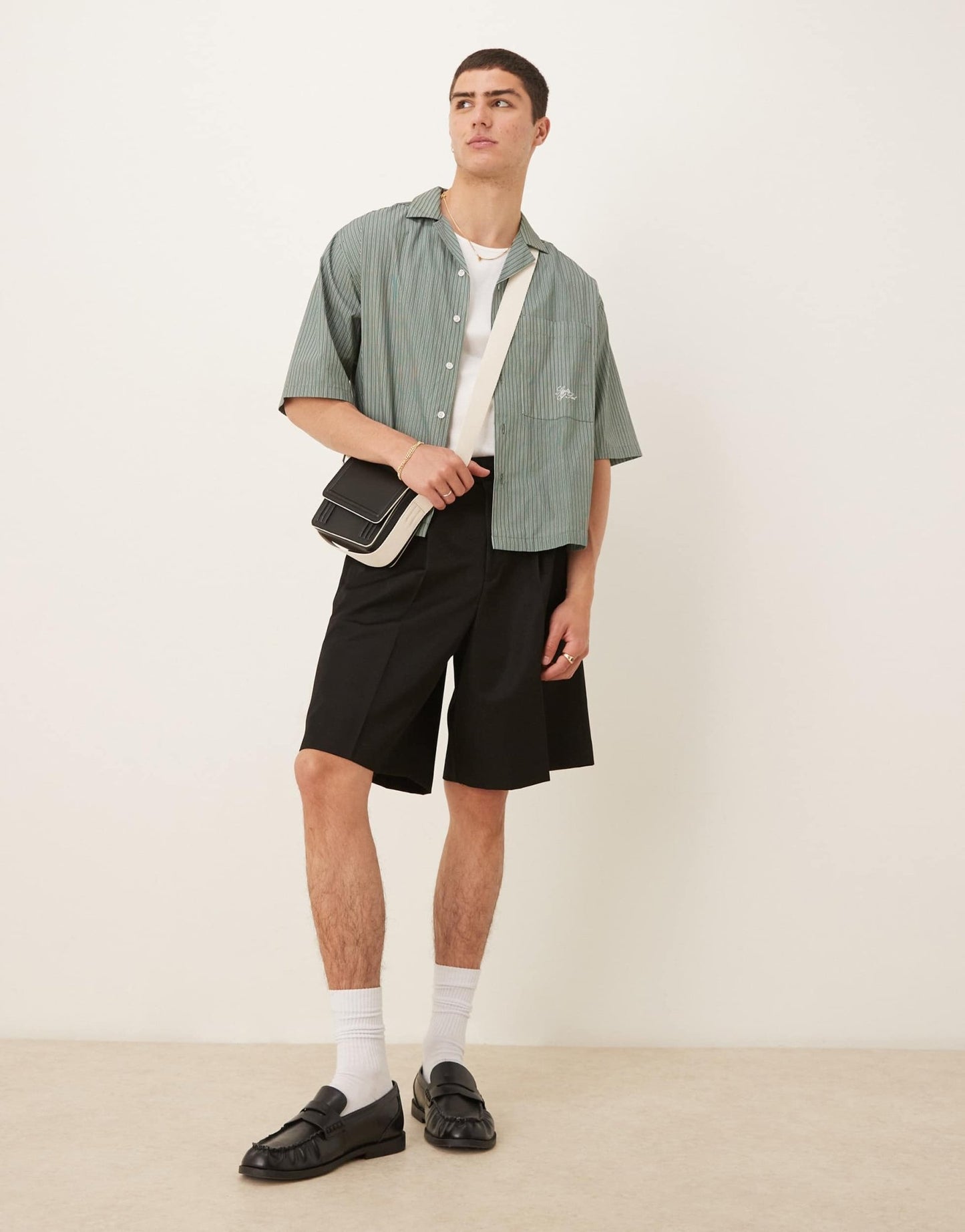 ASOS DESIGN smart bermuda shorts with front pleat in black - ASOS Sample Sale