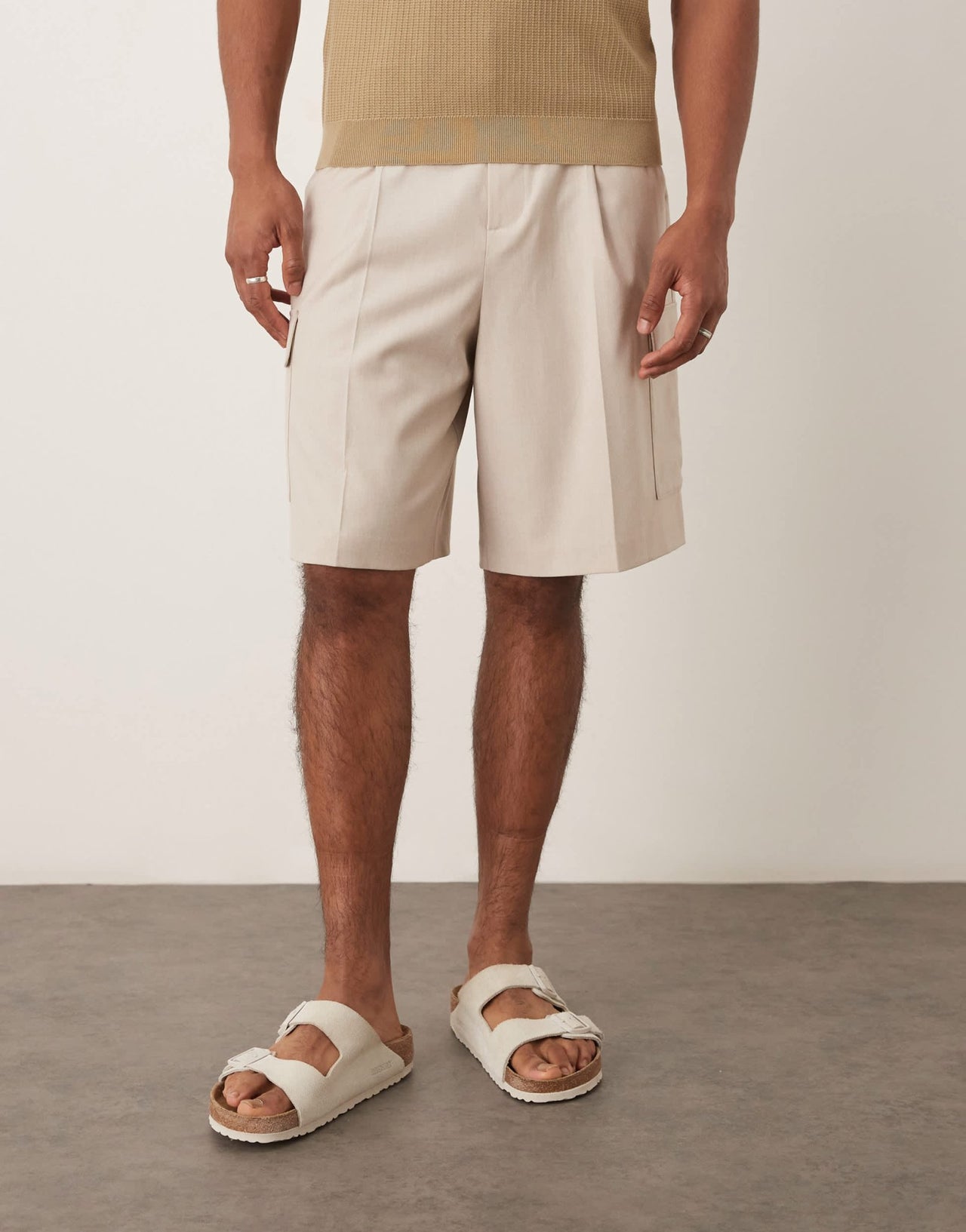 ASOS DESIGN smart cargo shorts in neutral - ASOS Sample Sale
