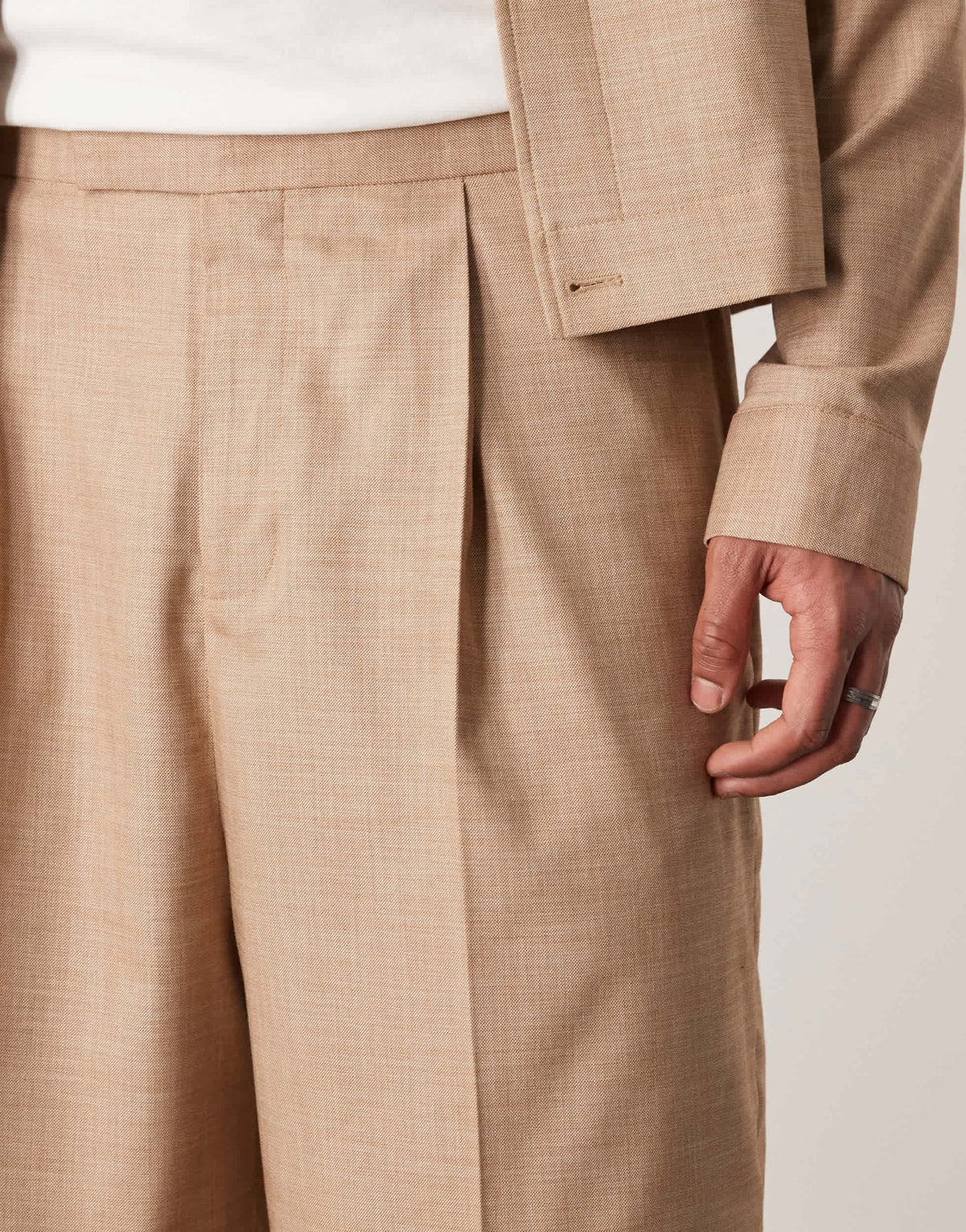 ASOS DESIGN smart co-ord bermuda shorts in camel texture with elasticated waist - ASOS Sample Sale