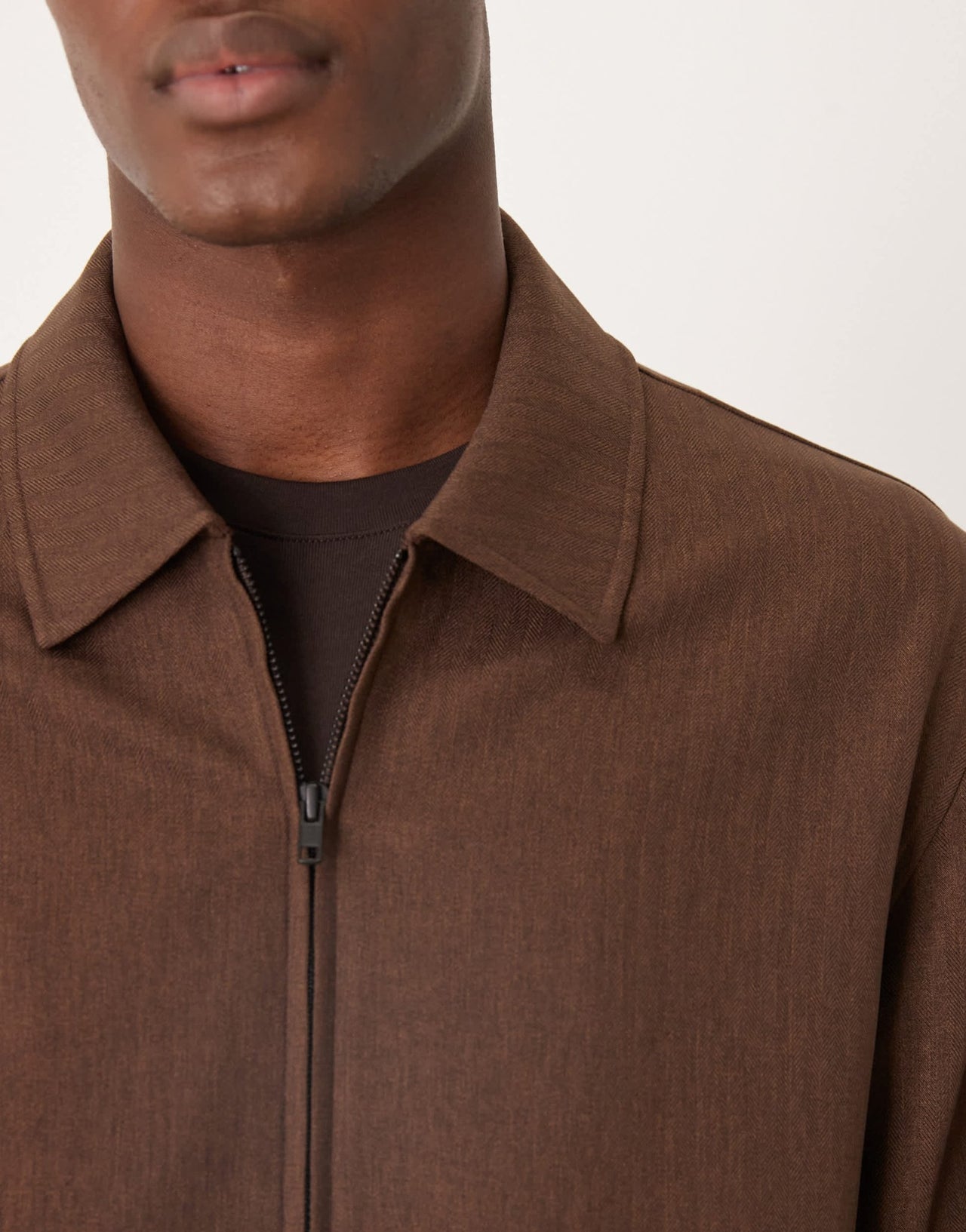 ASOS DESIGN smart co - ord Harrington jacket in brown herringbone - ASOS Sample Sale
