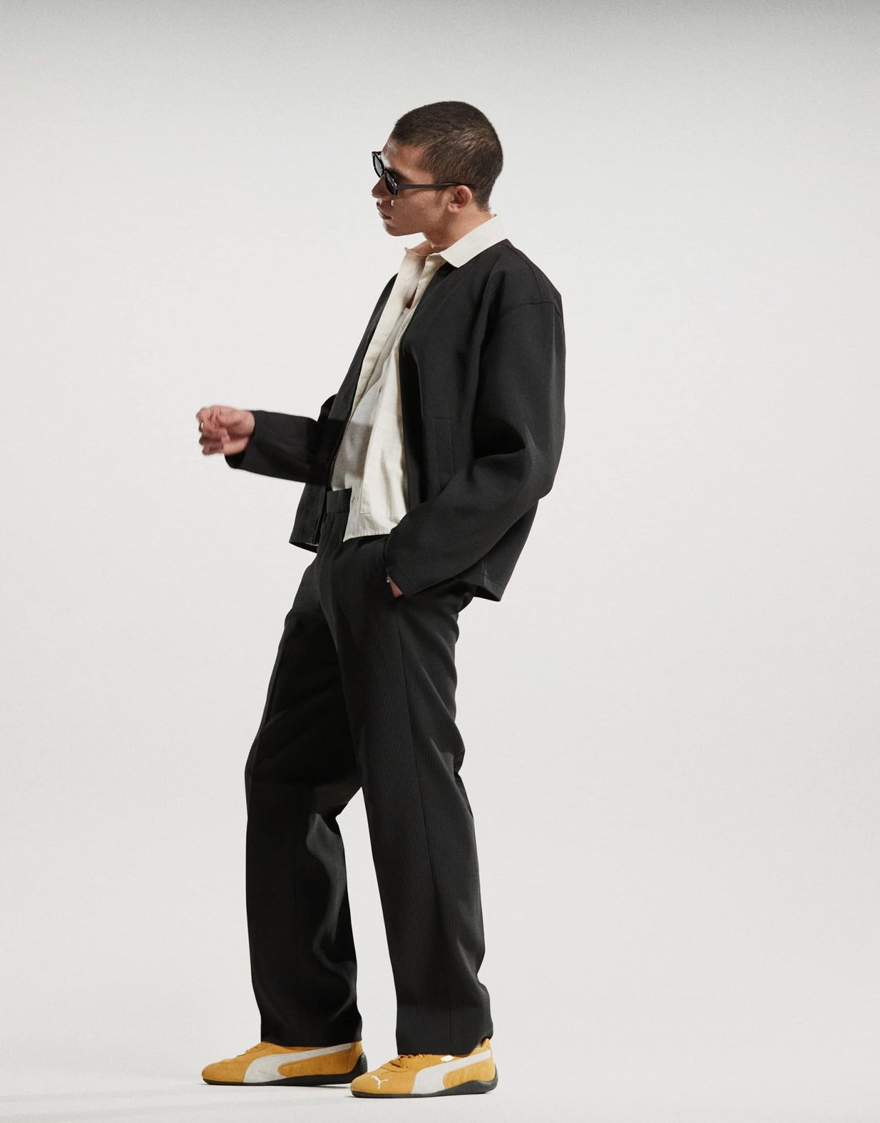 ASOS DESIGN smart co - ord ribbed straight leg in black with elasticated waist - ASOS Sample Sale