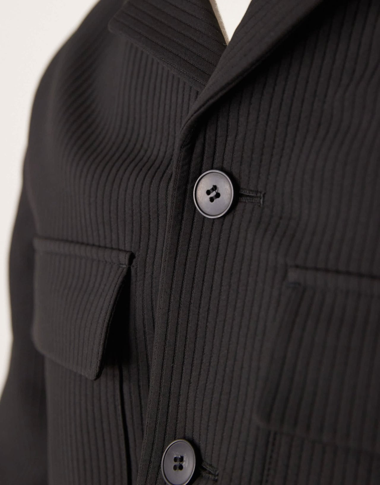 ASOS DESIGN smart co - ord shirt jacket in black rib - ASOS Sample Sale