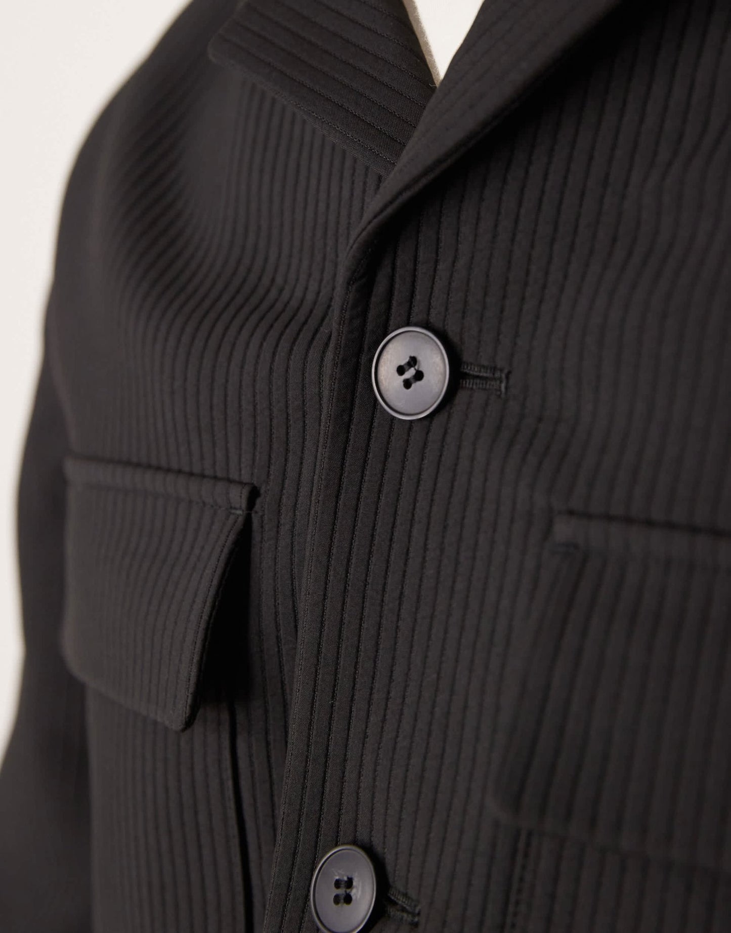 ASOS DESIGN smart co - ord shirt jacket in black rib - ASOS Sample Sale