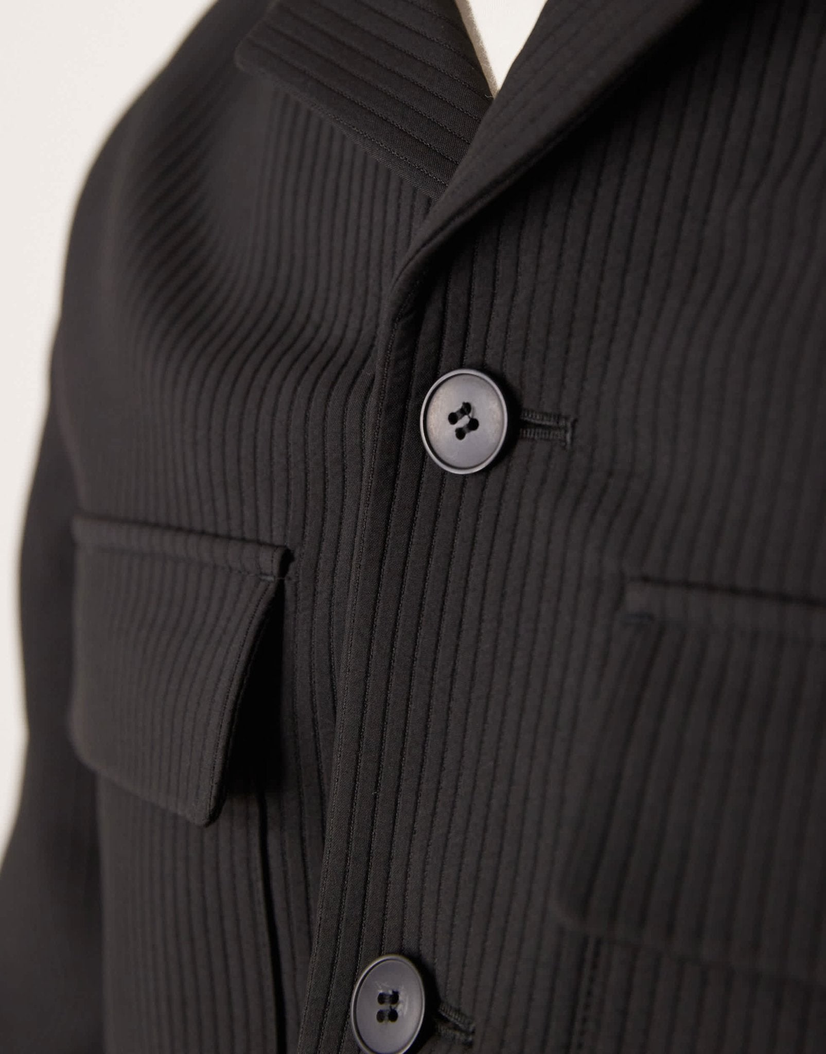 ASOS DESIGN smart co - ord shirt jacket in black rib - ASOS Sample Sale