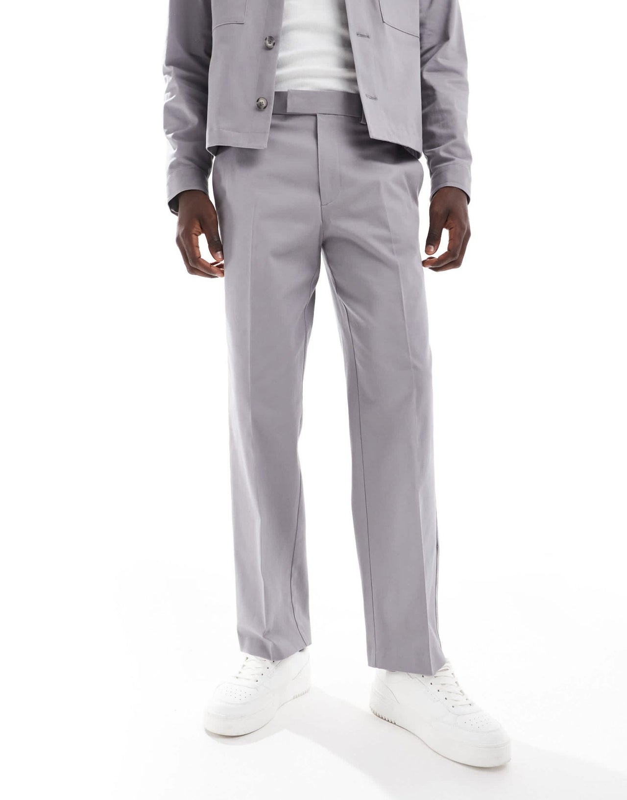 ASOS DESIGN smart co - ord straight leg trouser in grey with elasticated waist - ASOS Sample Sale