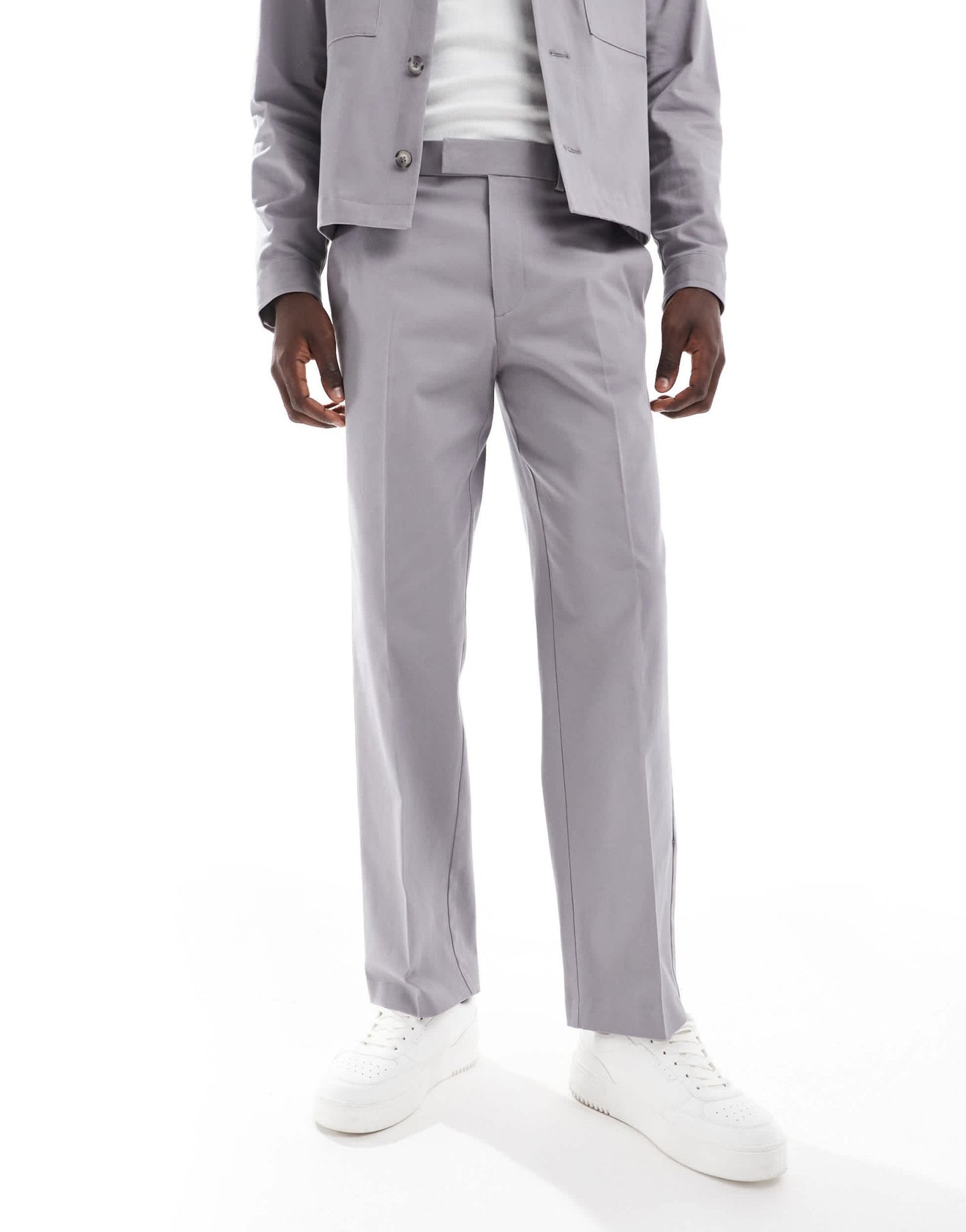 ASOS DESIGN smart co - ord straight leg trouser in grey with elasticated waist - ASOS Sample Sale