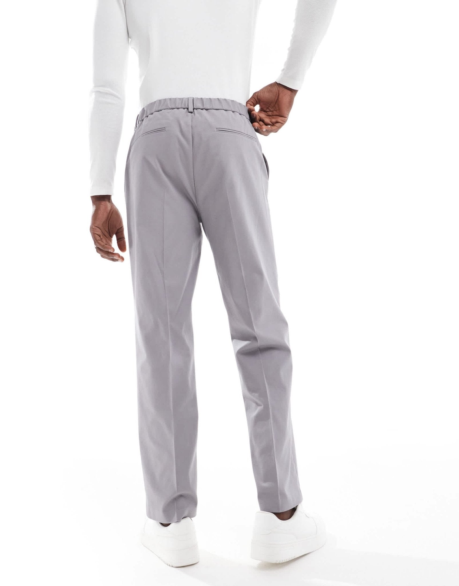 ASOS DESIGN smart co - ord straight leg trouser in grey with elasticated waist - ASOS Sample Sale