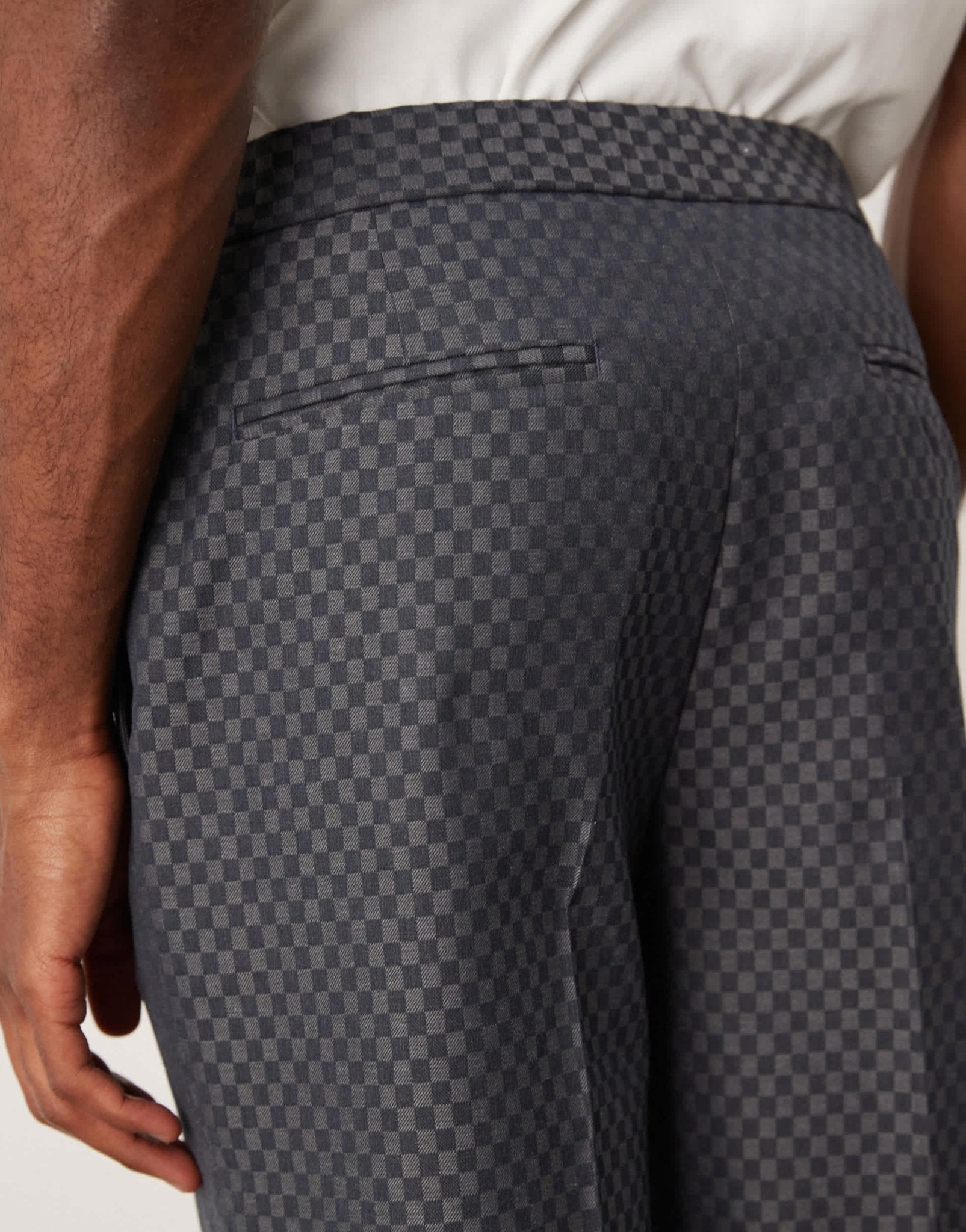 ASOS DESIGN smart co - ord straight leg trousers in grey checkerboard with elasticated waist - ASOS Sample Sale