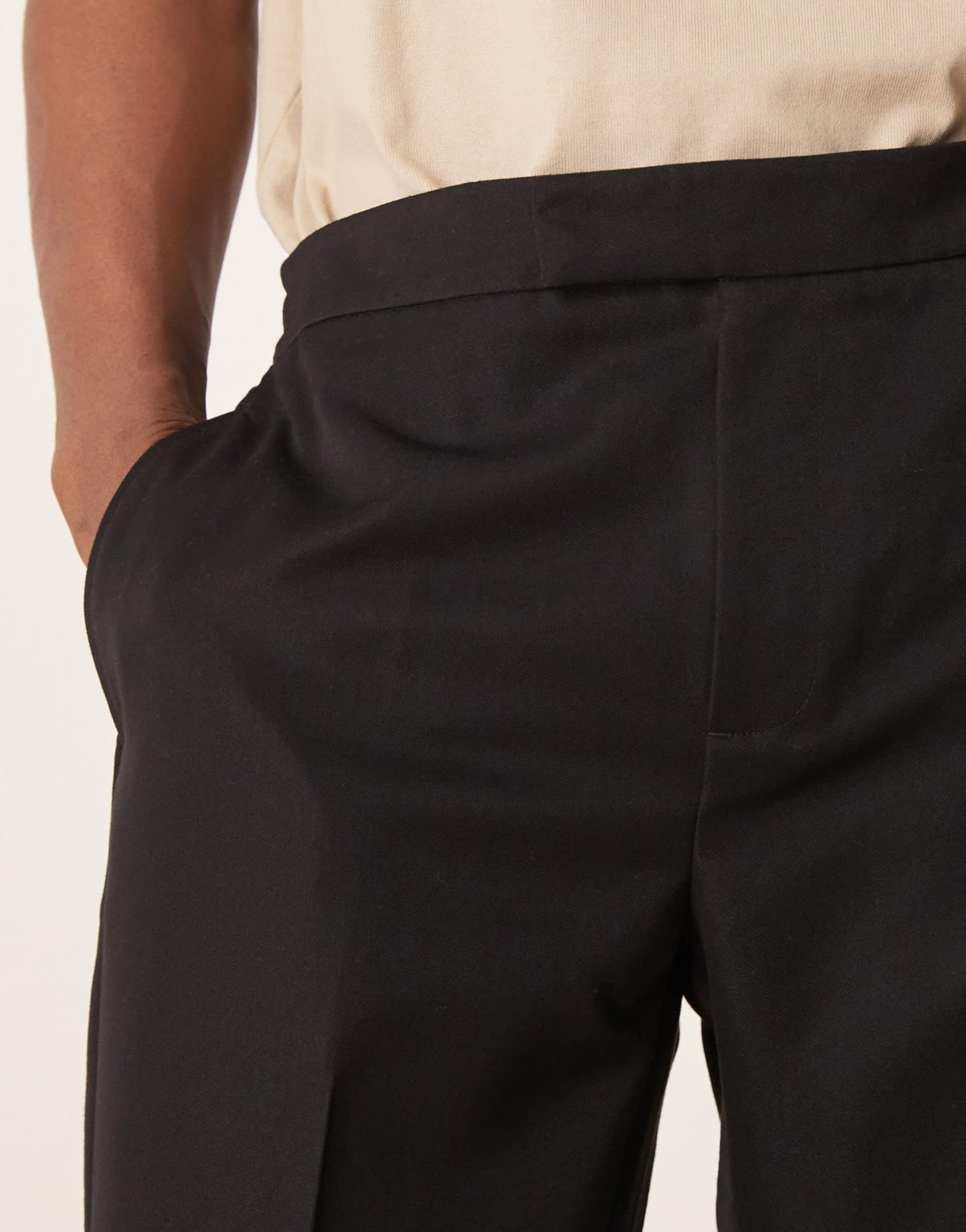 ASOS DESIGN smart co-ord straight trousers in black with elasticated waist - ASOS Sample Sale