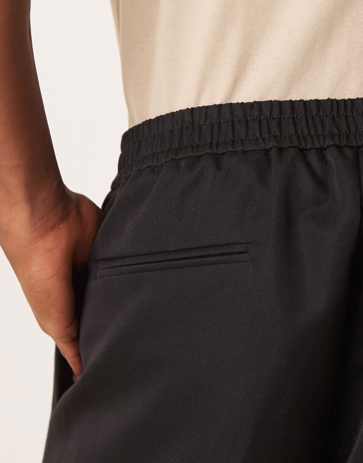 ASOS DESIGN smart co-ord straight trousers in black with elasticated waist - ASOS Sample Sale