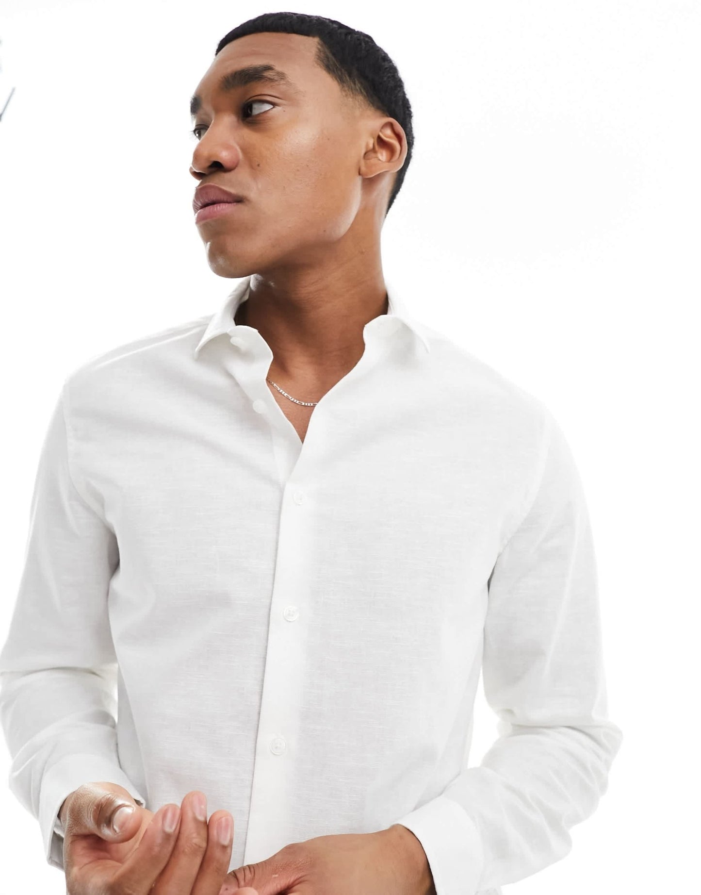 ASOS DESIGN smart linen regular shirt in white - ASOS Sample Sale