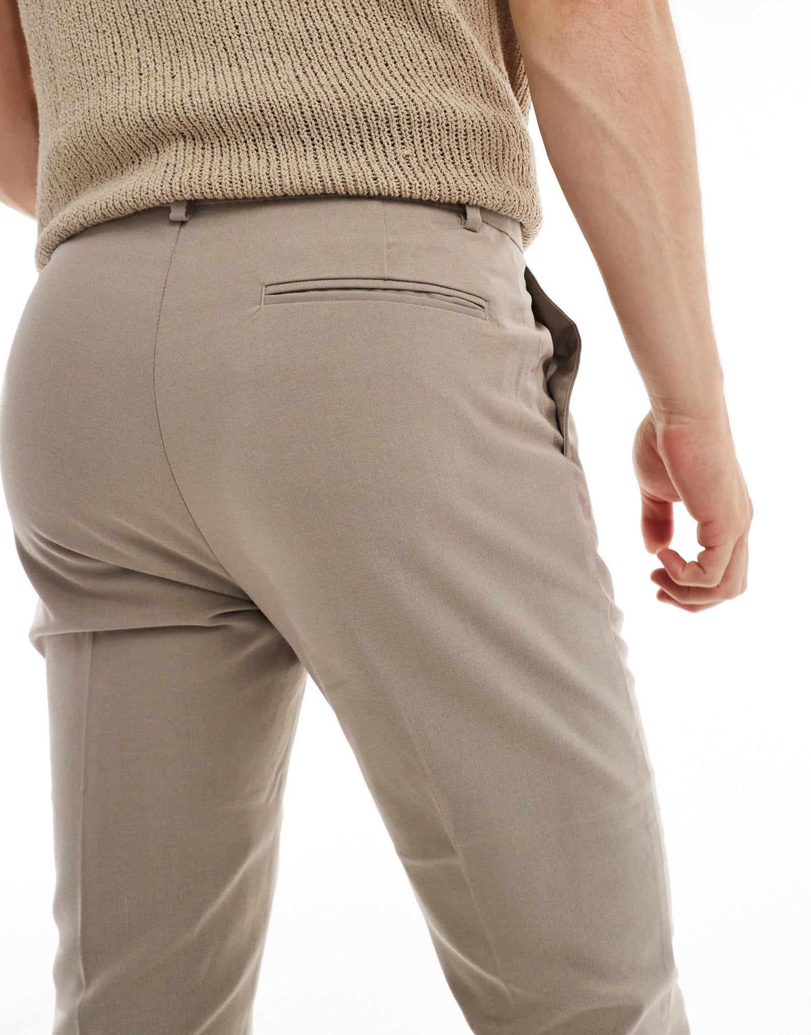 ASOS DESIGN smart new slim fit trousers in stone - ASOS Sample Sale