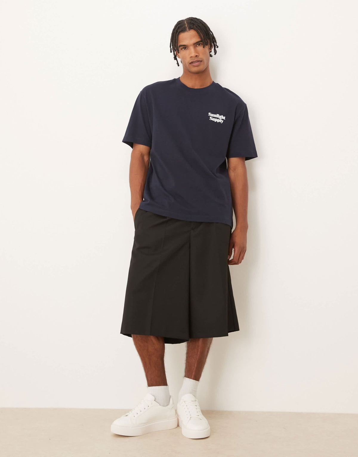 ASOS DESIGN smart oversized bermuda shorts with front pleat in black - ASOS Sample Sale