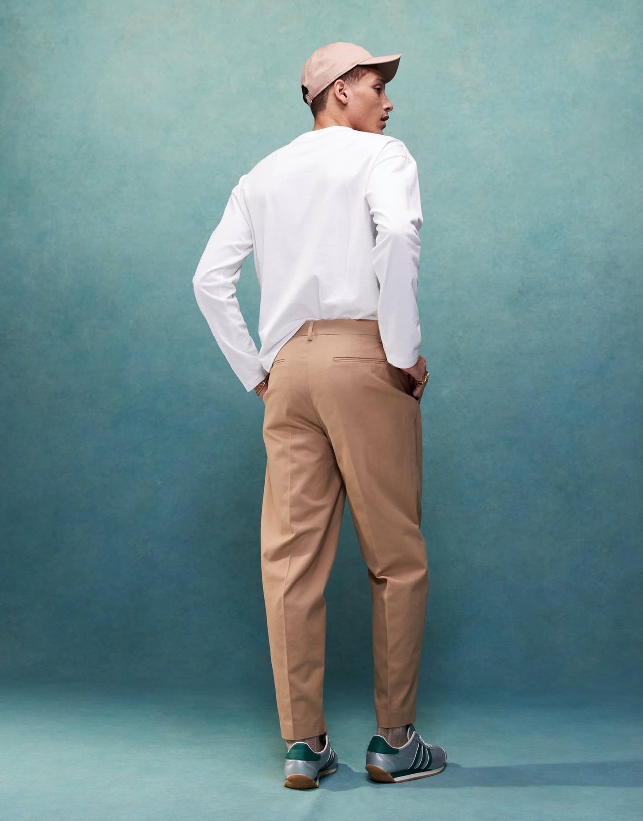 ASOS DESIGN smart oversized tapered cotton chino trousers with front pleat in tan - ASOS Sample Sale