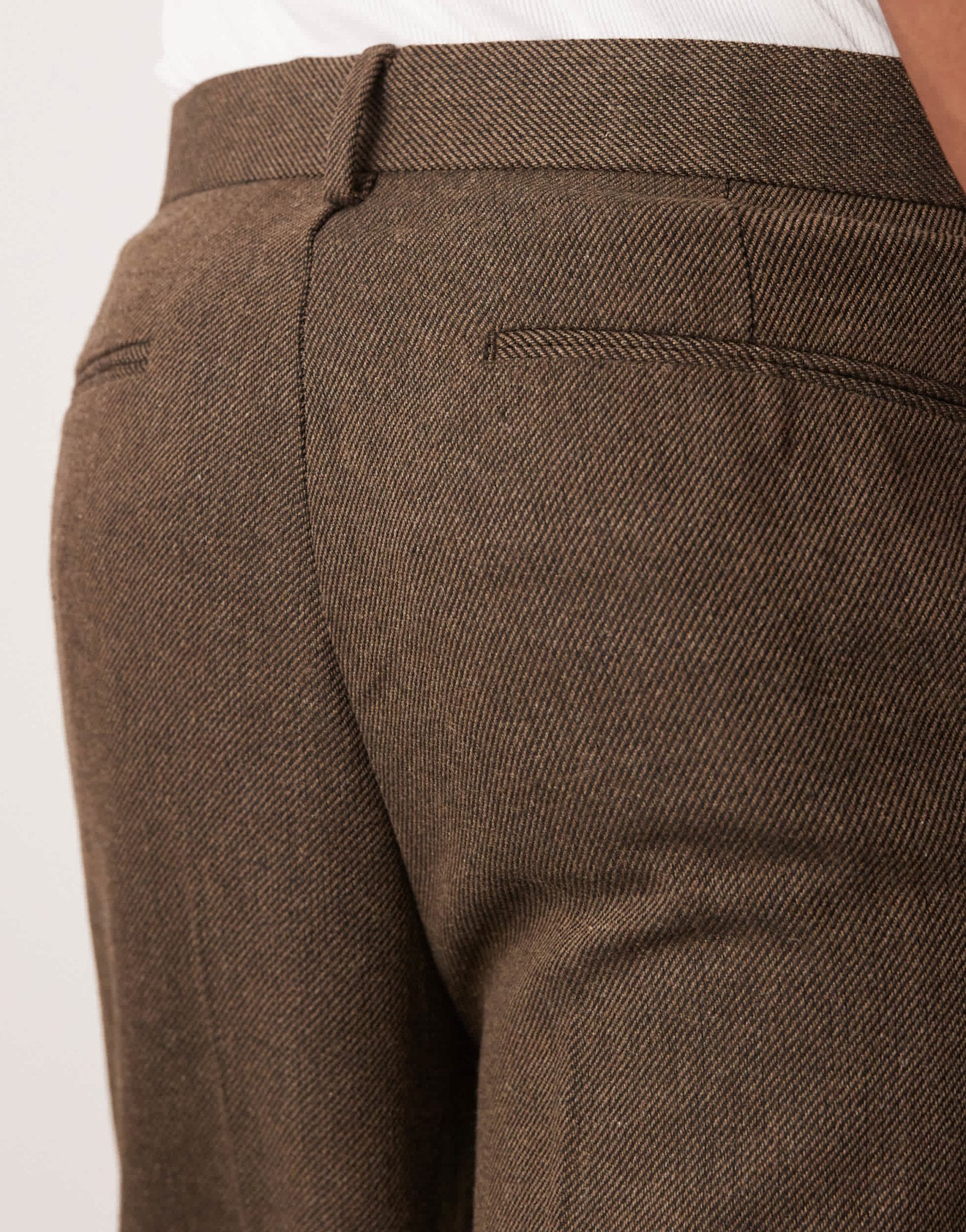 ASOS DESIGN smart oversized tapered pleated trousers in brown with wool twill - ASOS Sample Sale