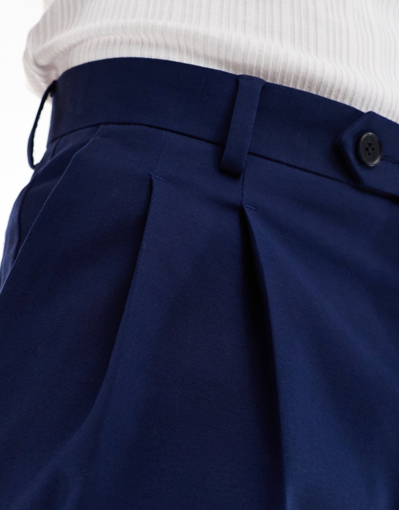 ASOS DESIGN smart premium cotton oversized tapered chino trousers in navy - ASOS Sample Sale