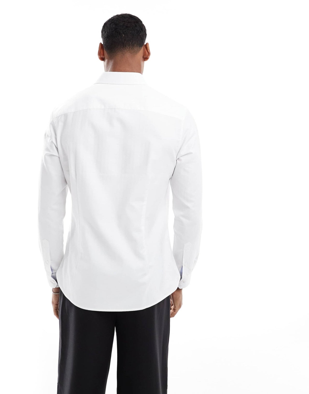 ASOS DESIGN smart slim herringbone shirt in white - ASOS Sample Sale