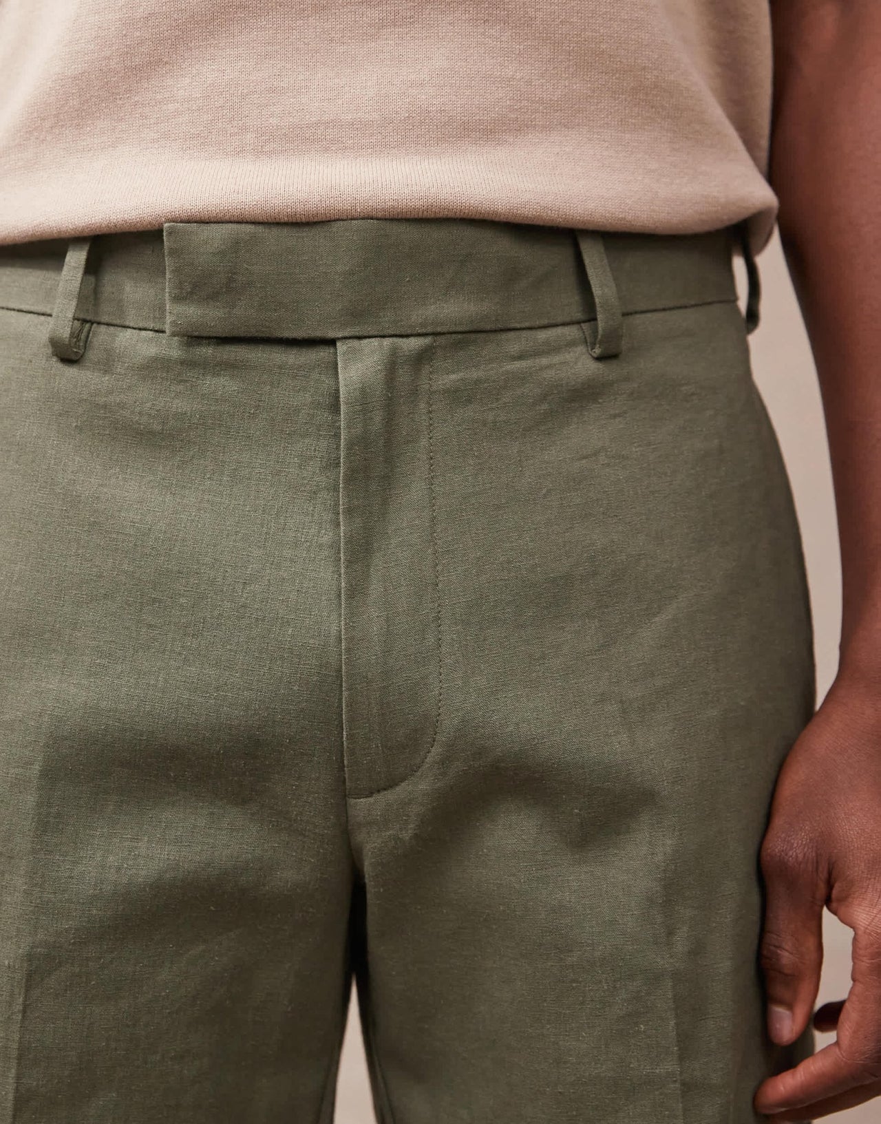 ASOS DESIGN smart straight linen blend shorts in green - ASOS Sample Sale