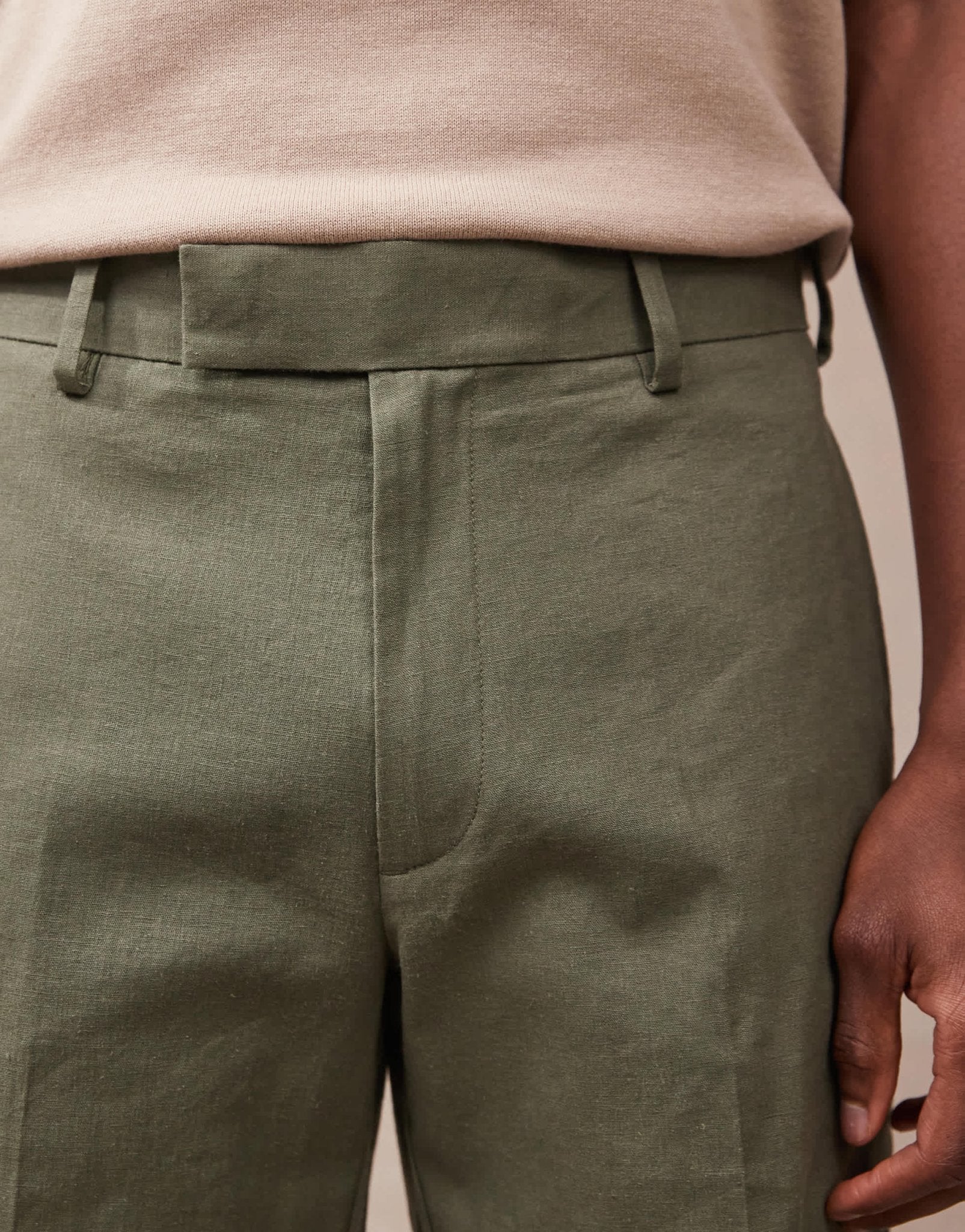 ASOS DESIGN smart straight linen blend shorts in green - ASOS Sample Sale