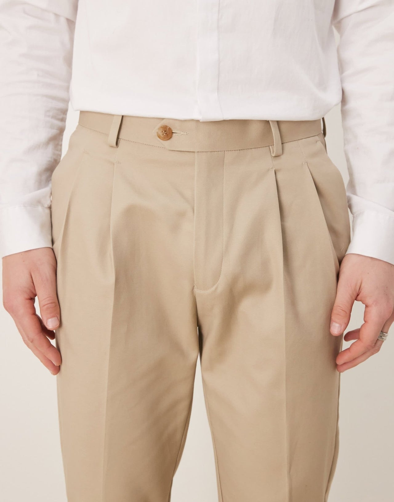 ASOS DESIGN smart tapered cotton chino trousers in camel - ASOS Sample Sale