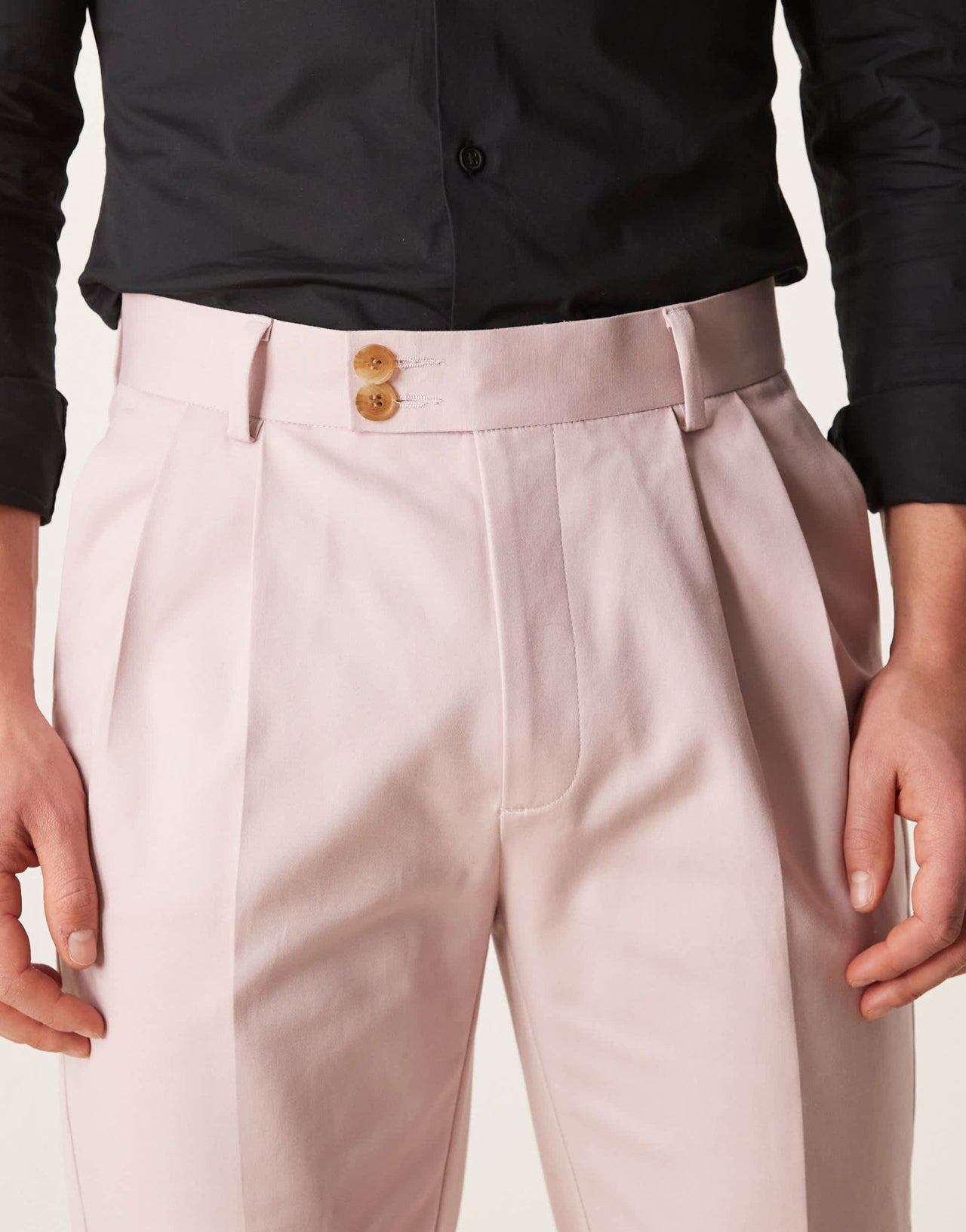 ASOS DESIGN smart tapered cotton chino trousers in dusty pink - ASOS Sample Sale