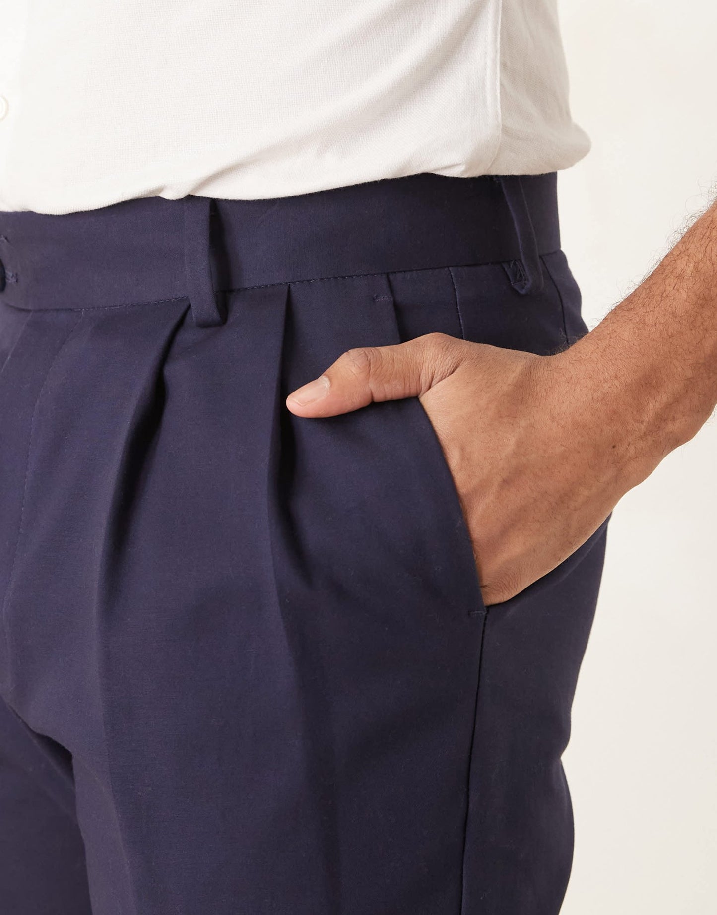 ASOS DESIGN smart tapered cotton chino trousers in navy - ASOS Sample Sale
