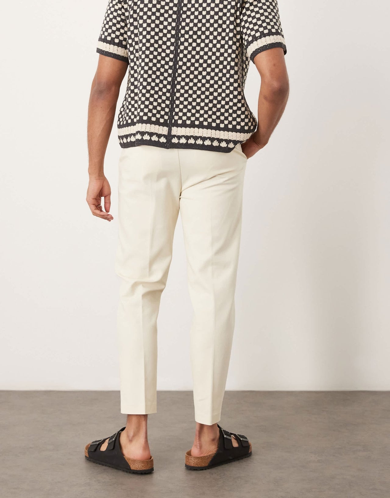 ASOS DESIGN smart tapered cotton chino trousers in white - ASOS Sample Sale