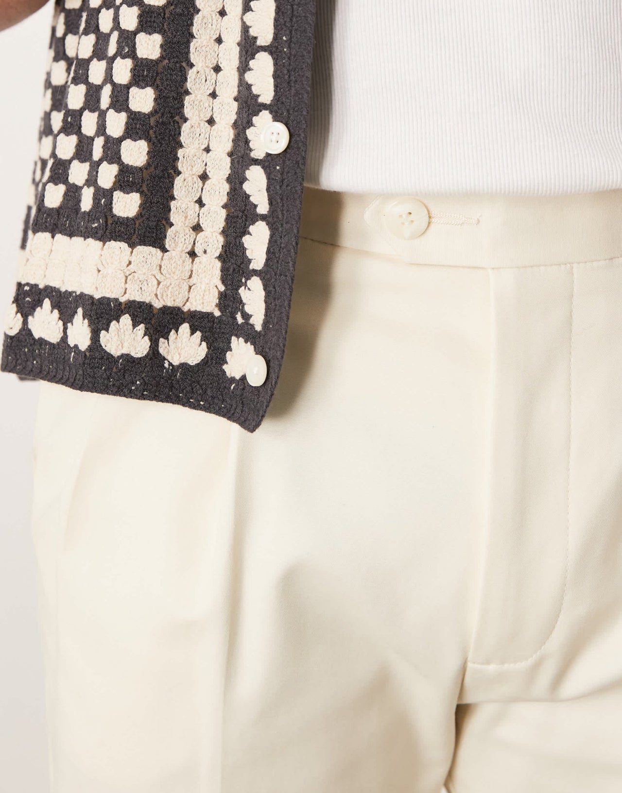 ASOS DESIGN smart tapered cotton chino trousers in white - ASOS Sample Sale