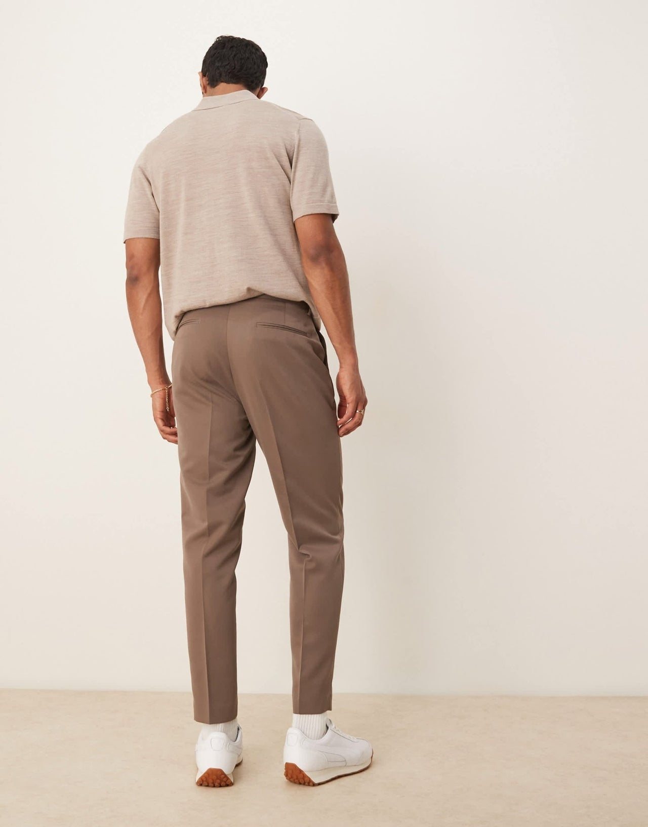 ASOS DESIGN smart tapered fit trousers in brown - ASOS Sample Sale