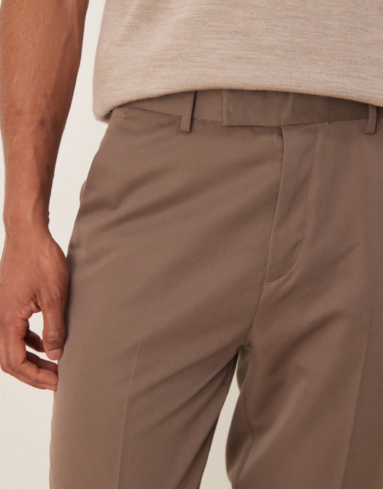 ASOS DESIGN smart tapered fit trousers in brown - ASOS Sample Sale