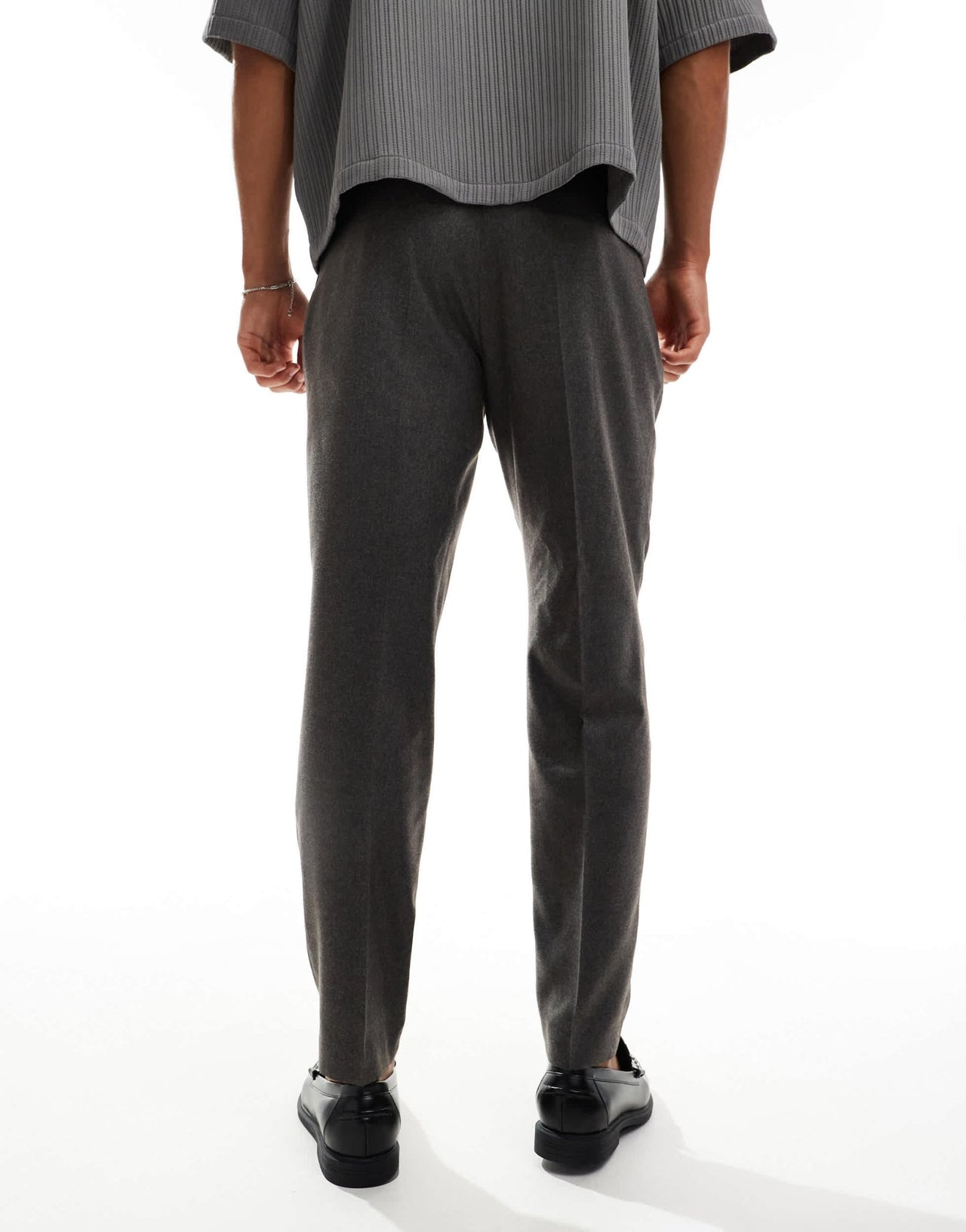 ASOS DESIGN smart tapered fit trousers in brown herringbone - ASOS Sample Sale
